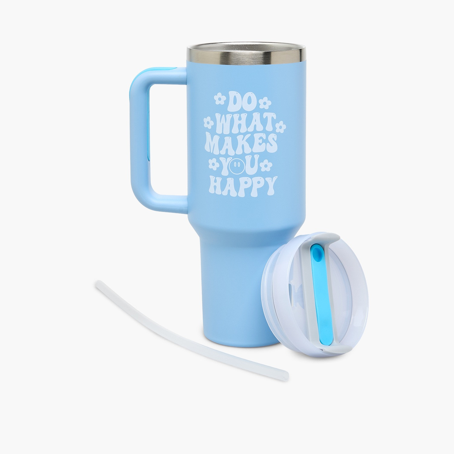 Slogan Print Double Wall Stainless Steel Tumbler with Handle-household-dining-drinkserveware-bottles-image-3