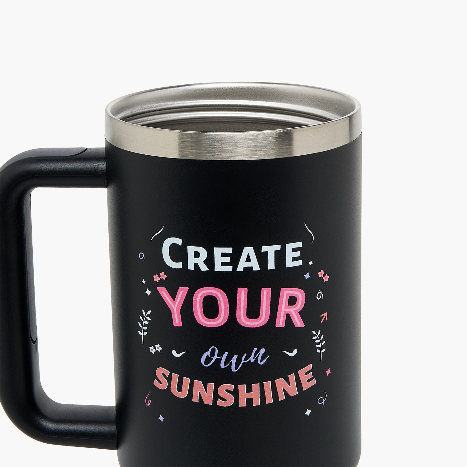 Slogan Print Double Wall Stainless Steel Tumbler with Straw-household-dining-drinkserveware-bottles-image-6