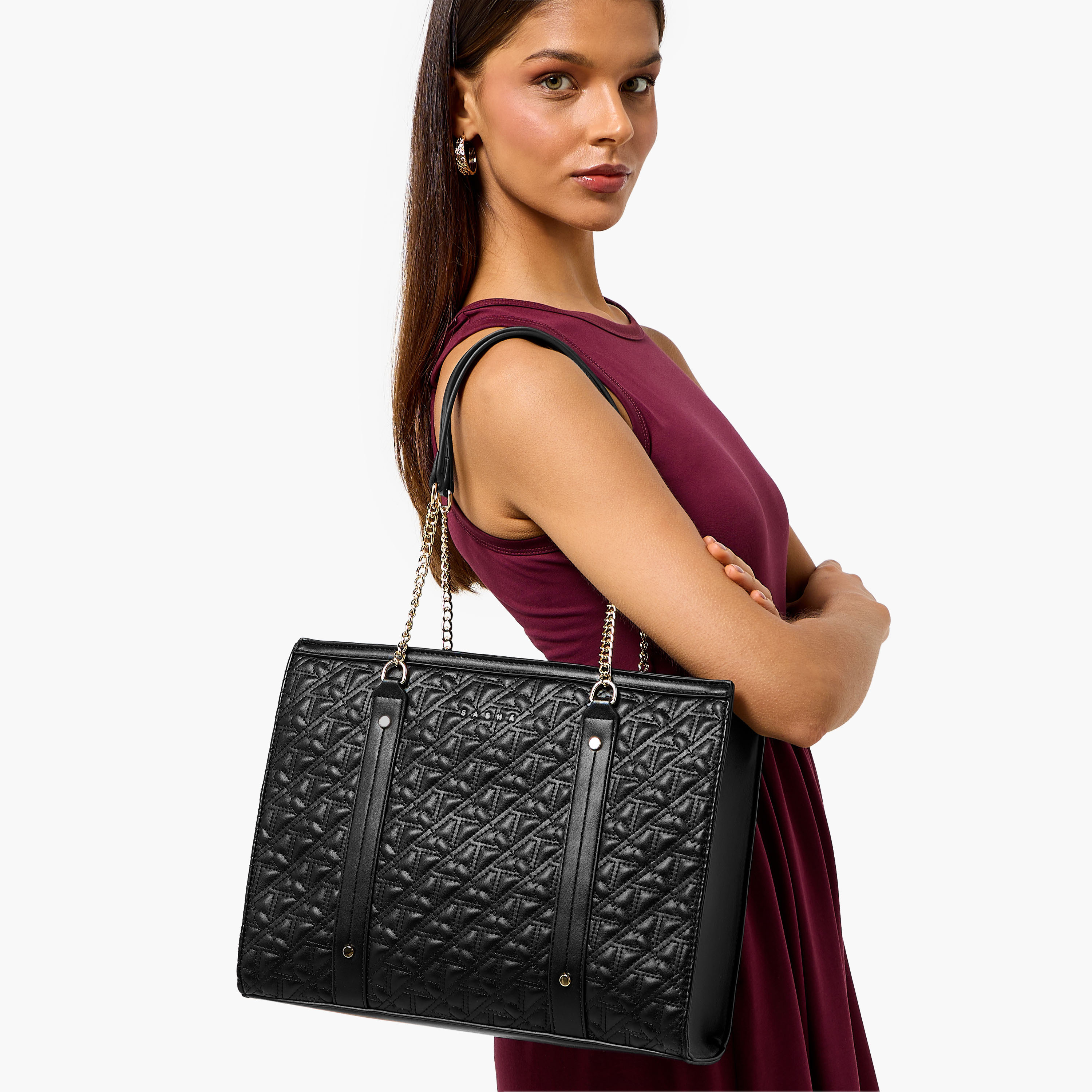 Sasha Quilted Tote Bag with Double Handle-women-bagsandwallets-handbags-image-2