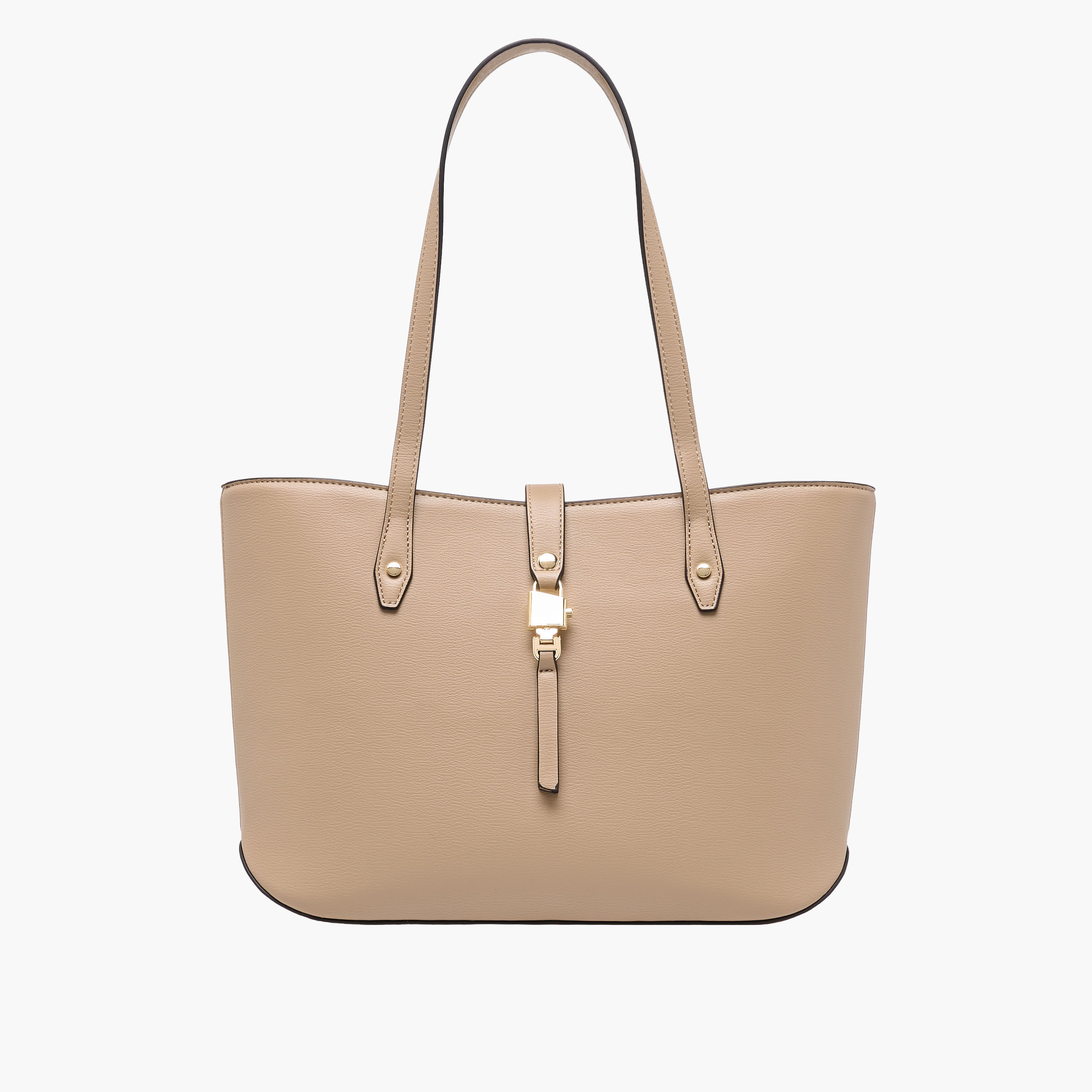 Sasha Solid Tote Bag with Double Handle-women-bagsandwallets-handbags-image-1