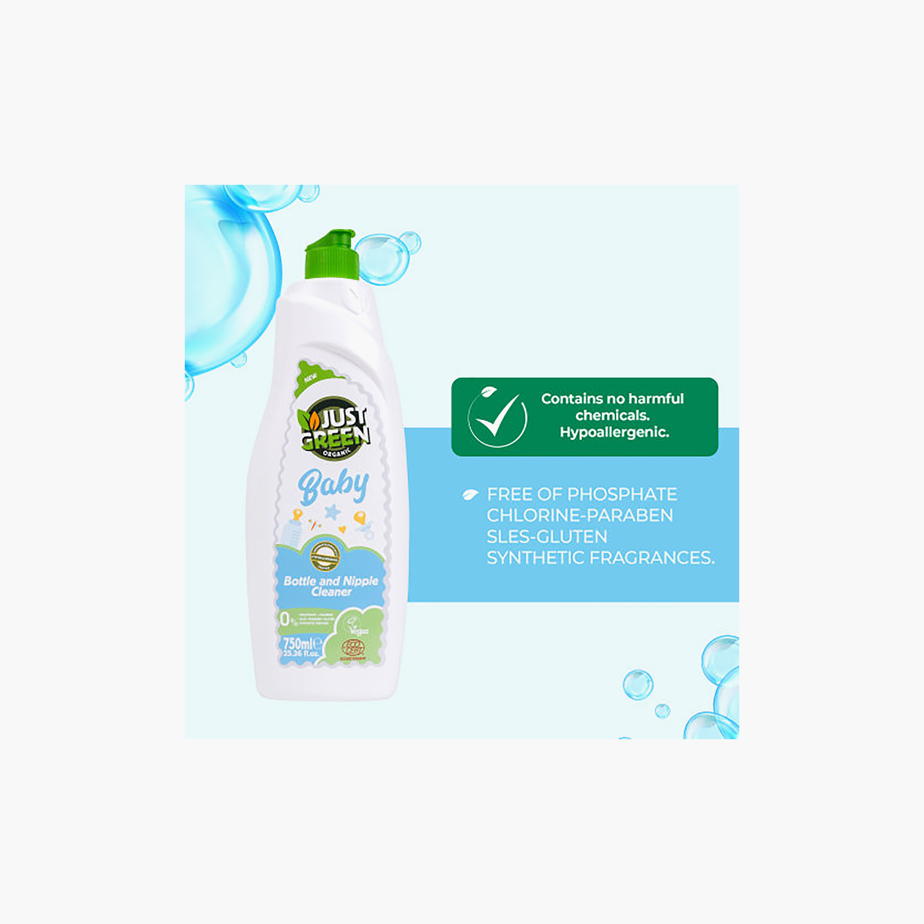 Just Green Organic Bottle & Nipple Cleanser - 750 ml-baby-feeding-cleaningliquids-image-6