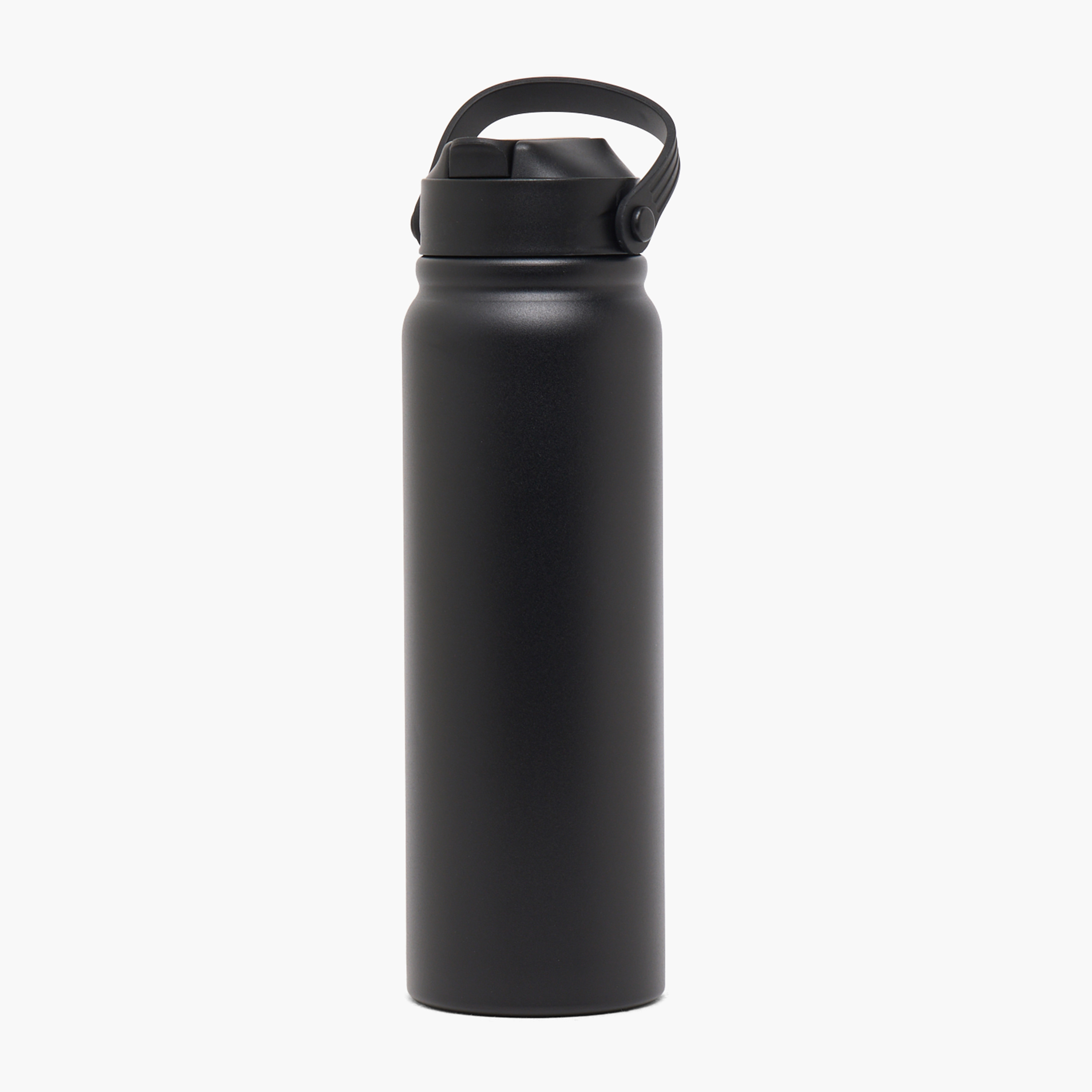 Solid Stainless Steel Water Bottle with Flip Spout and Handle - 800 ml-school-waterbottles-image-1