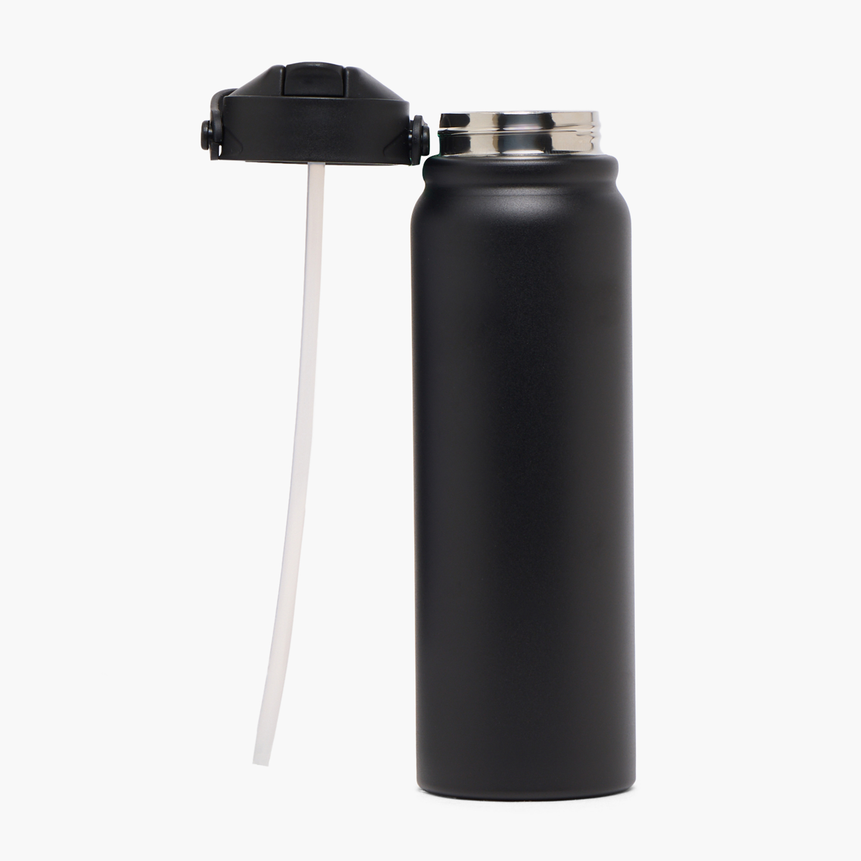 Solid Stainless Steel Water Bottle with Flip Spout and Handle - 800 ml-school-waterbottles-image-2