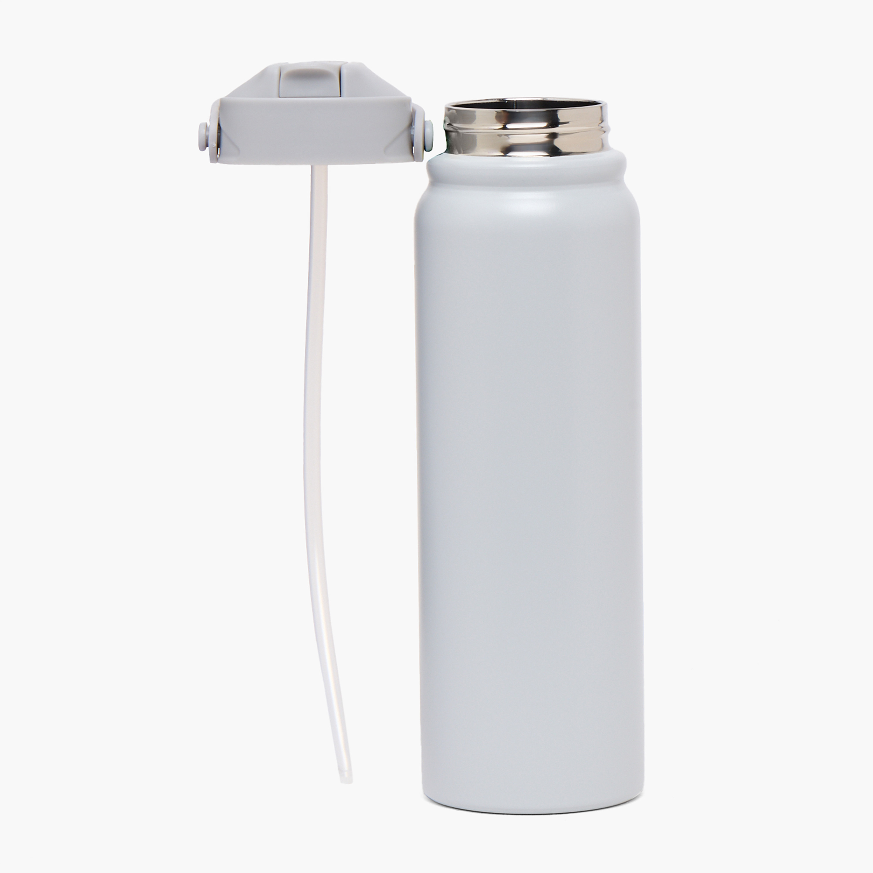 Solid Stainless Steel Water Bottle with Flip Spout and Handle - 800 ml-school-waterbottles-image-2