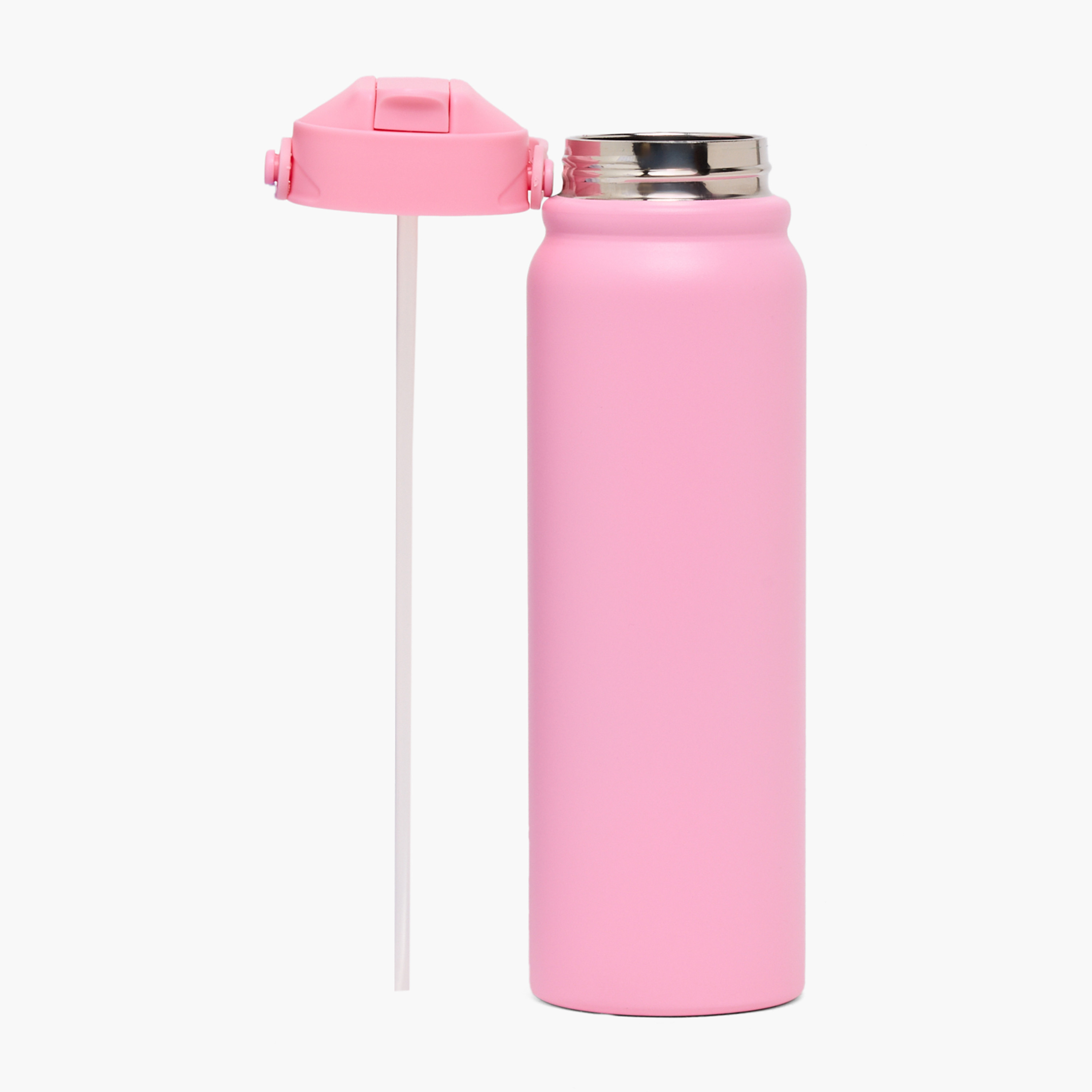 Solid Stainless Steel Water Bottle with Flip Spout and Handle - 800 ml-school-waterbottles-image-2