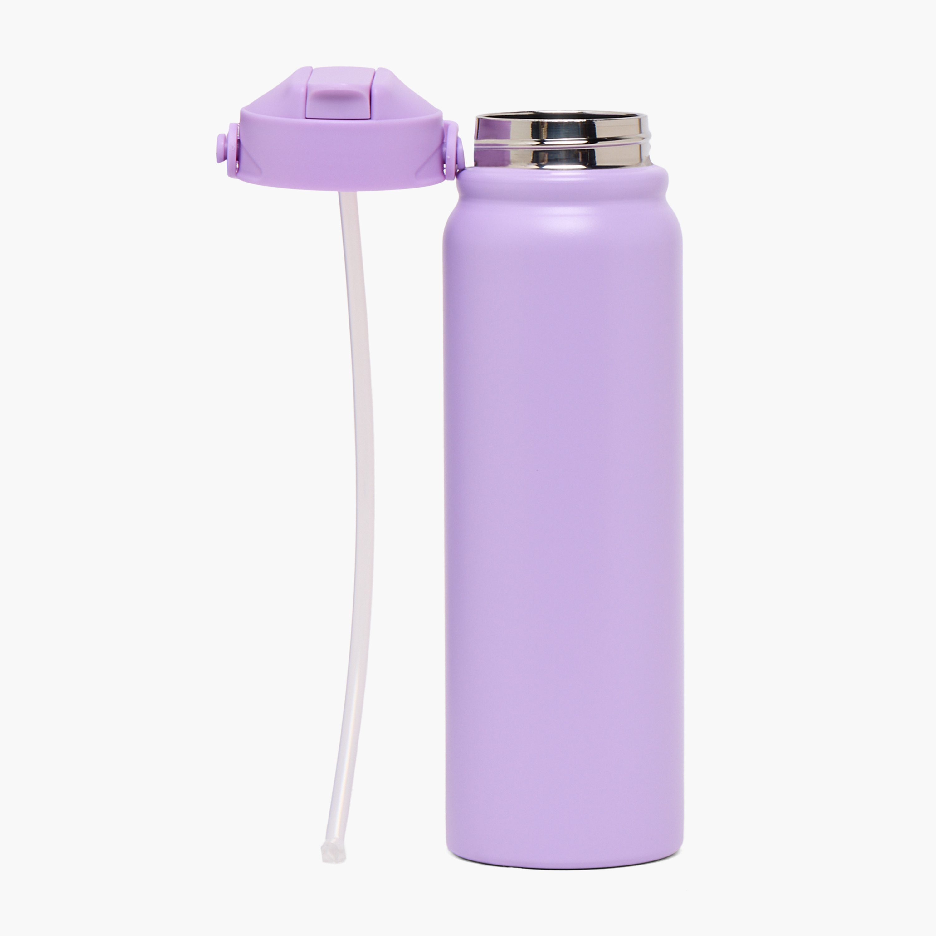 Solid Stainless Steel Water Bottle with Flip Spout and Handle - 800 ml-school-waterbottles-image-2