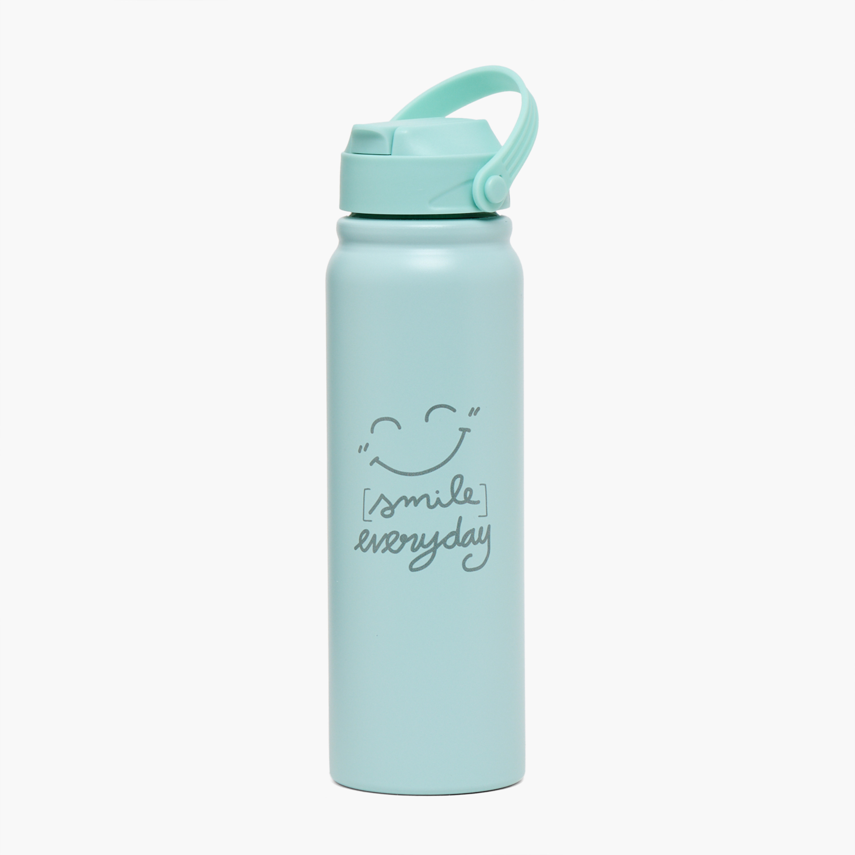 Slogan Print Stainless Steel Water Bottle with Flip Spout and Handle - 800 ml-school-waterbottles-image-1