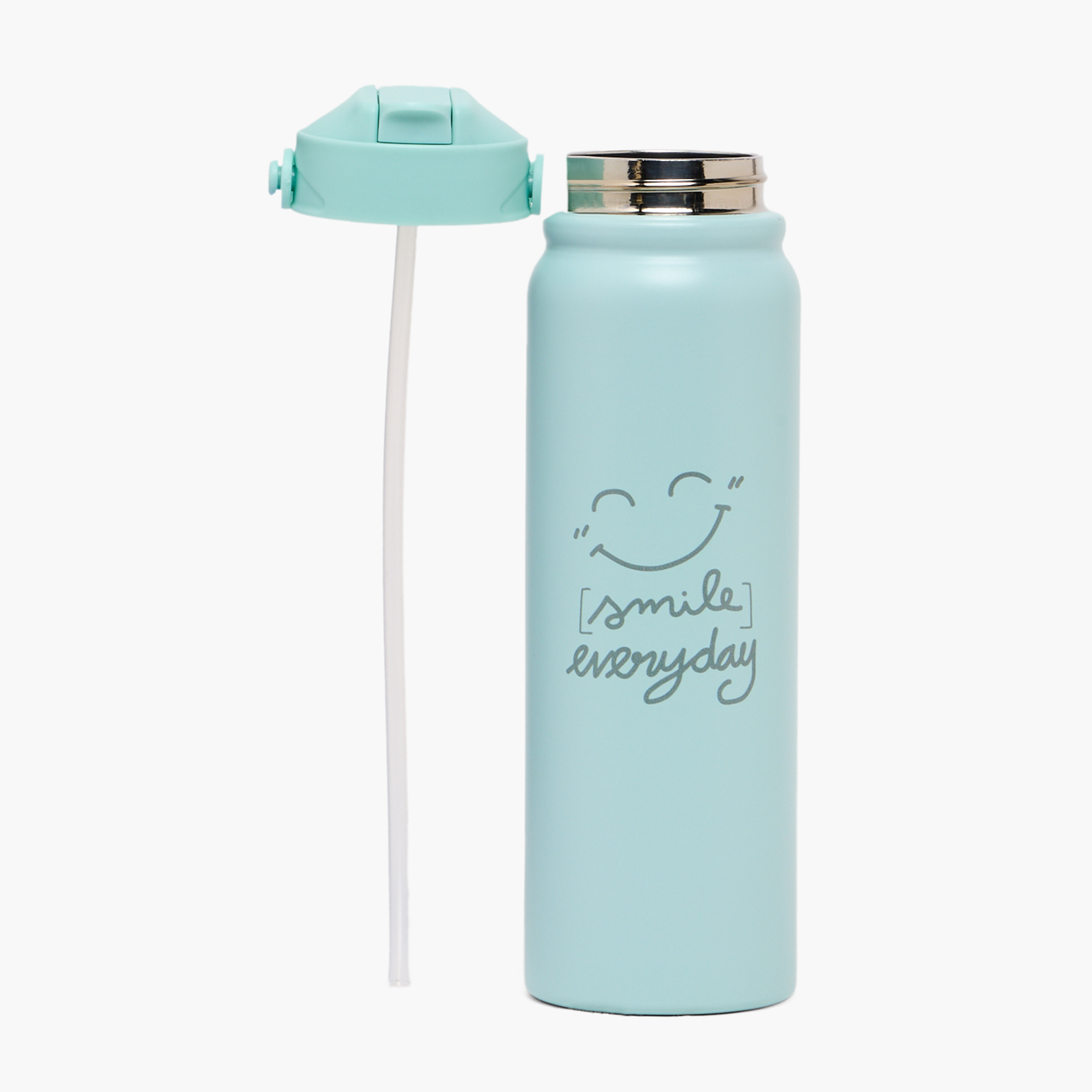 Slogan Print Stainless Steel Water Bottle with Flip Spout and Handle - 800 ml-school-waterbottles-image-2