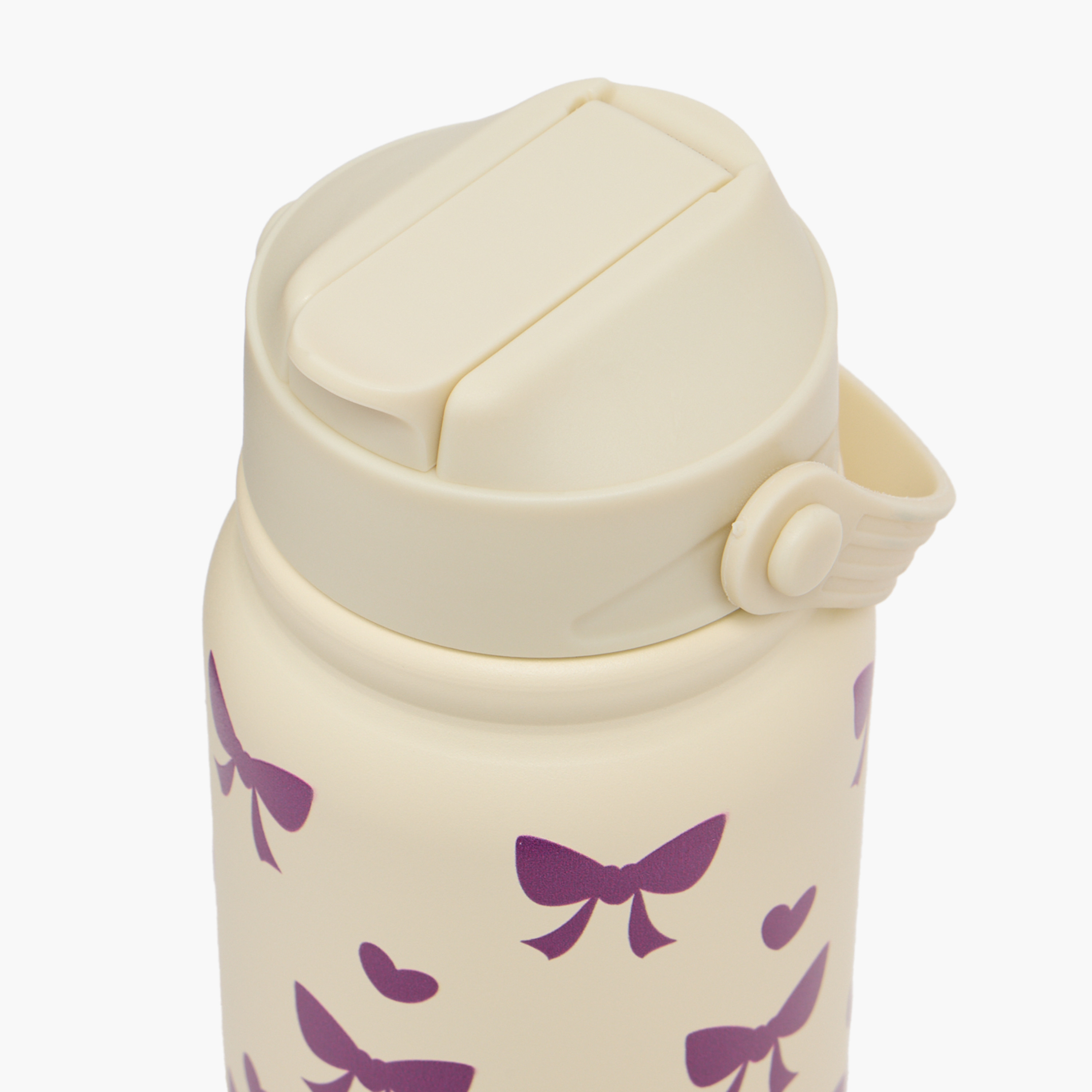 Bow Print Stainless Steel Water Bottle with Flip Spout and Handle - 800 ml-school-waterbottles-image-4