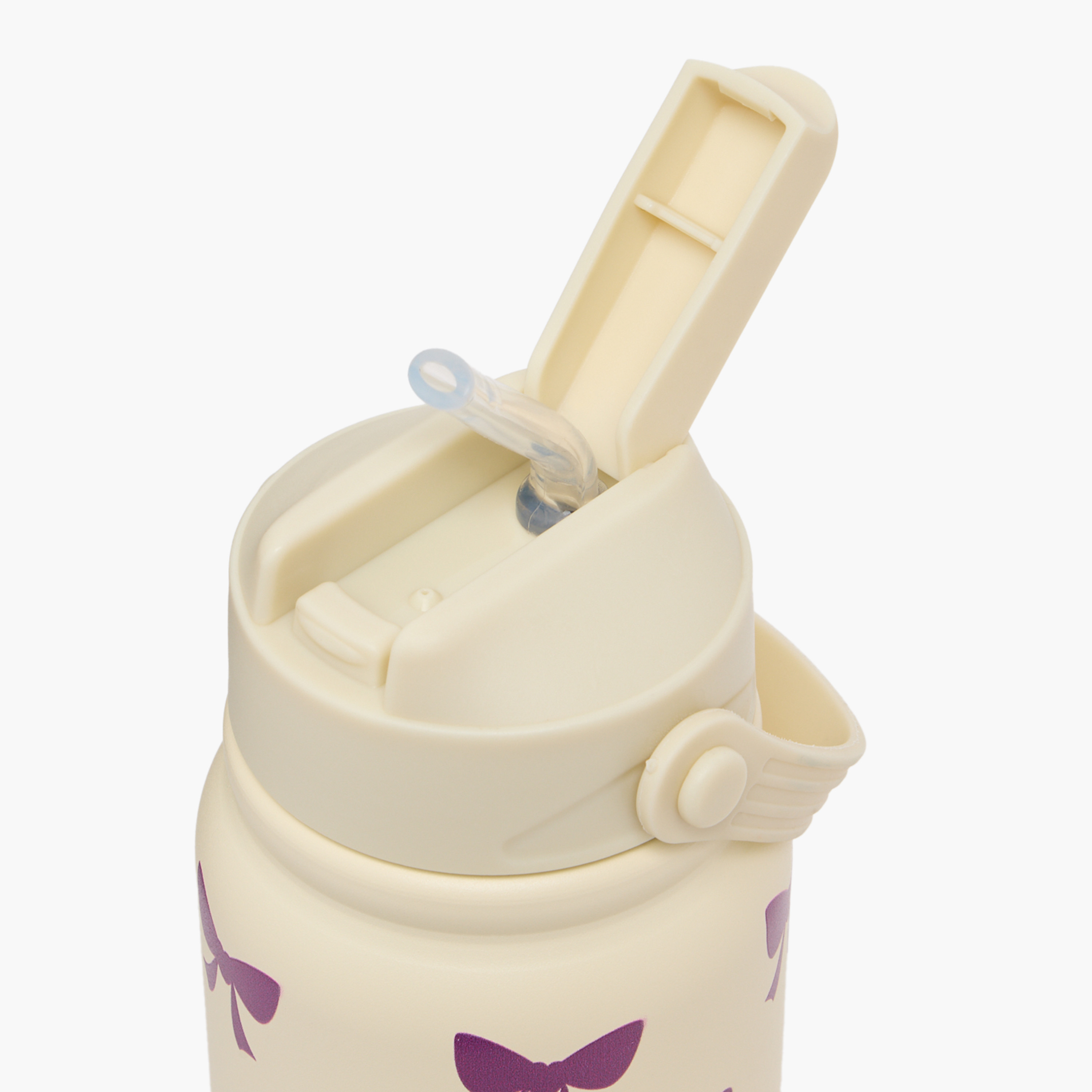 Bow Print Stainless Steel Water Bottle with Flip Spout and Handle - 800 ml-school-waterbottles-image-6