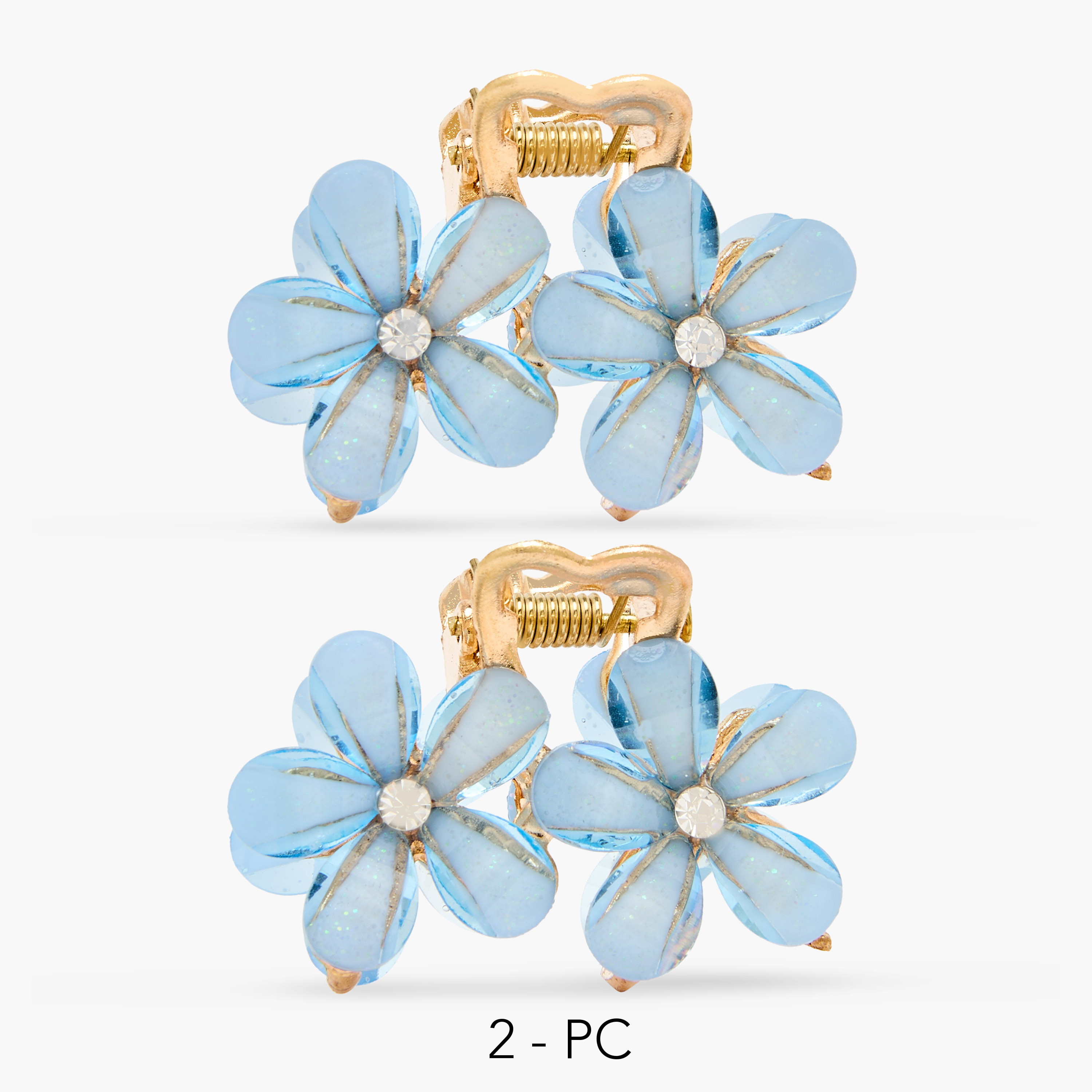 Pack of 2 Floral Hair Clamp with Embellishment-women-hairaccessories-clamps-image-1