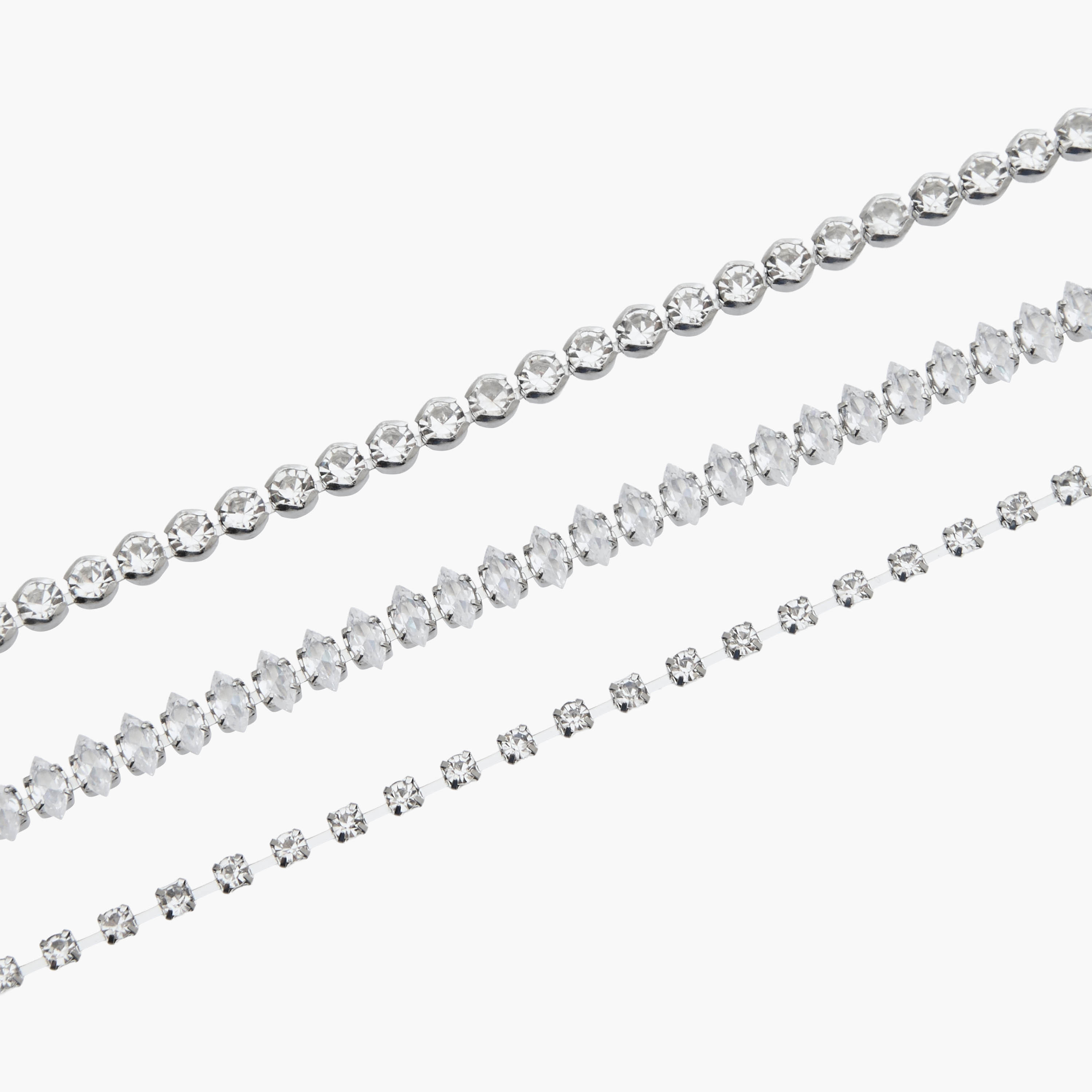 Set of 4 - Stone Embellished Silver Tone Necklace and Earrings-women-watchesandjewellery-jewellery-jewellerysets-image-7