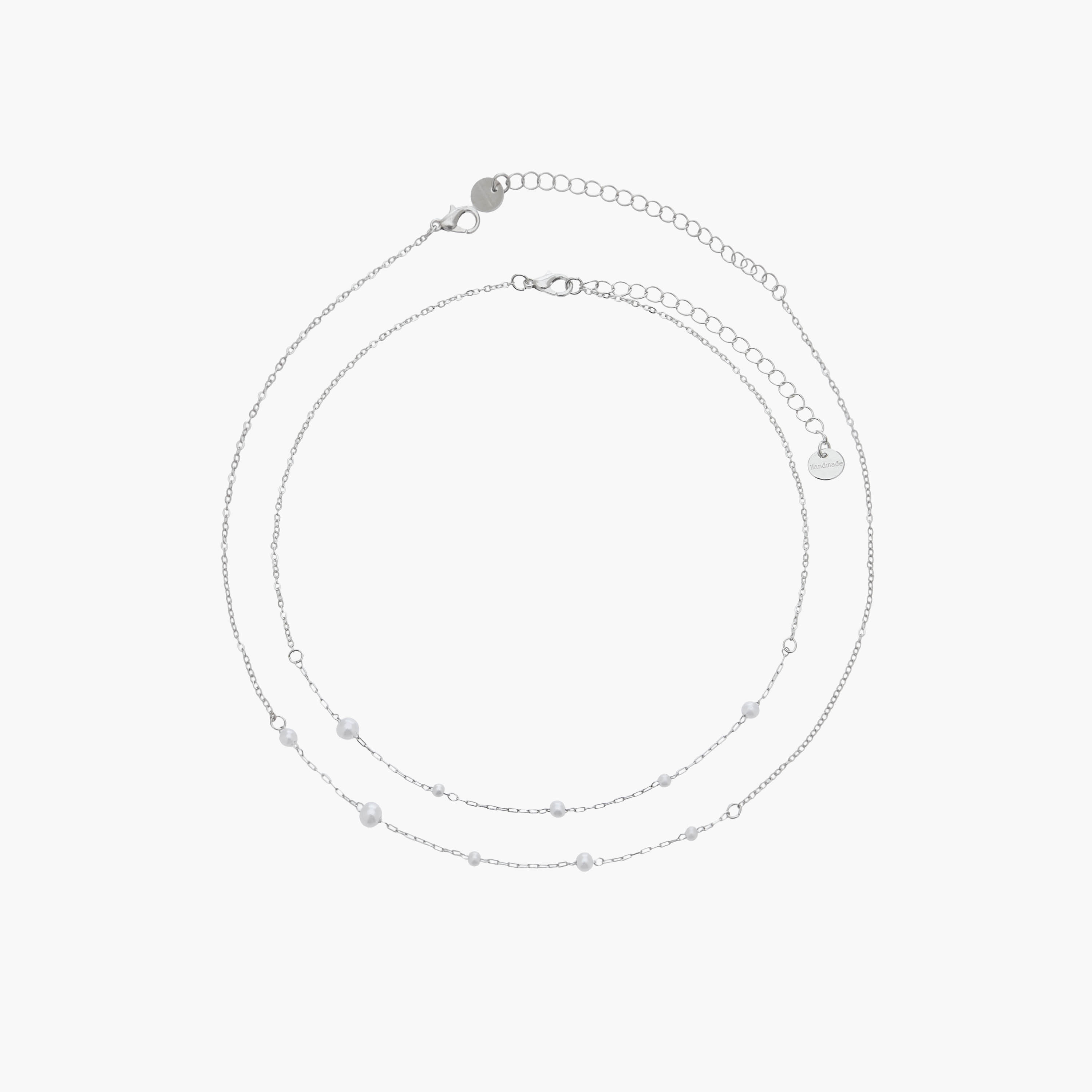 أعقاد فضية اللون بتفاصيل لؤلؤ - طقم من قطعتين-women-watchesandjewellery-jewellery-necklacesandpendants-image-1