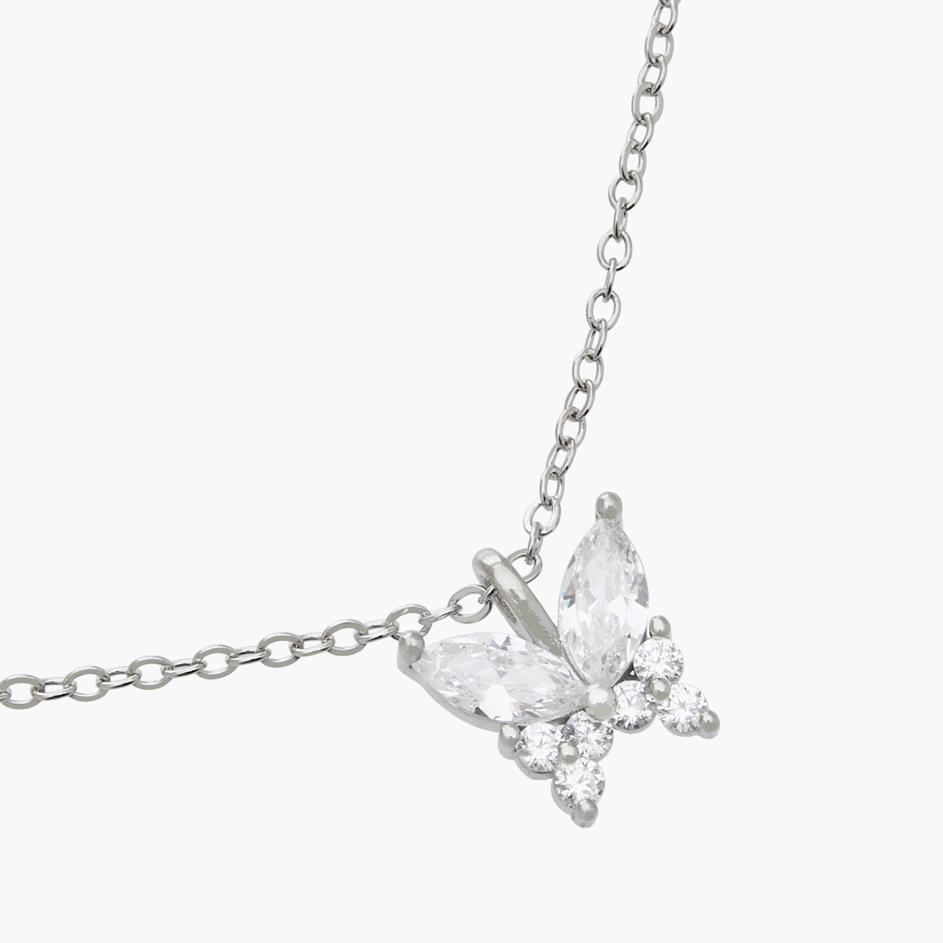 Set of 2 - Cubic Zirconia Stone Embellished Butterfly Pendant Necklace and Earrings-women-watchesandjewellery-jewellery-jewellerysets-image-7