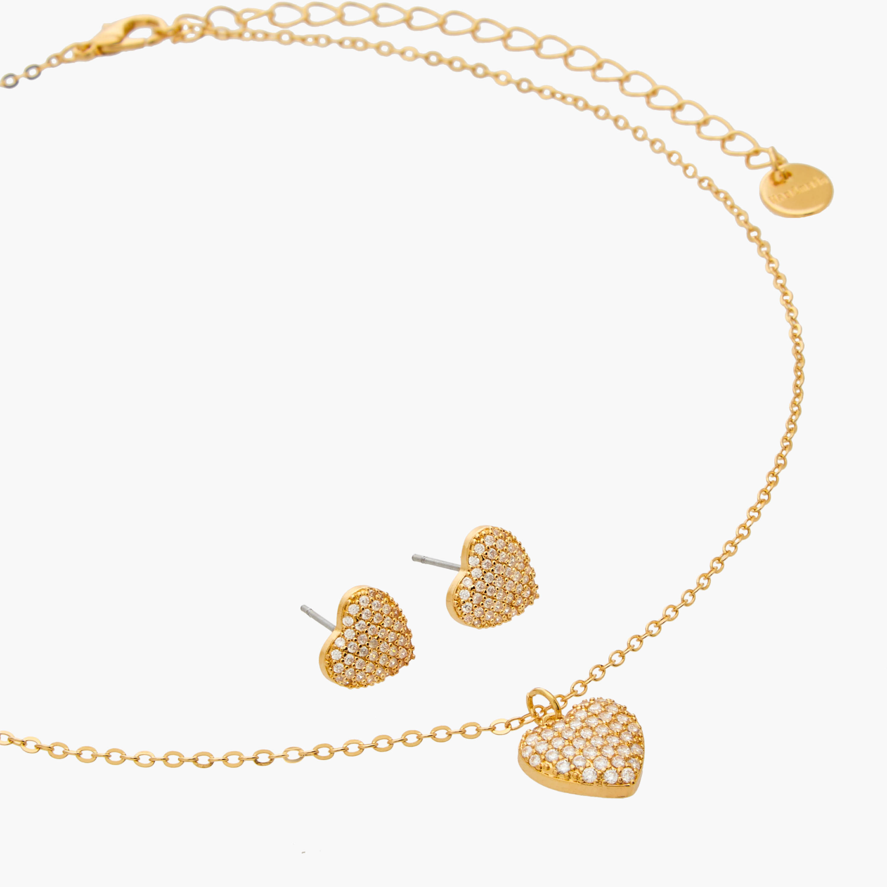طقم عقد وحلقان بدلاية قلب مرصّعة بأحجار الزركون المكعب - قطعتان-women-watchesandjewellery-jewellery-jewellerysets-image-3