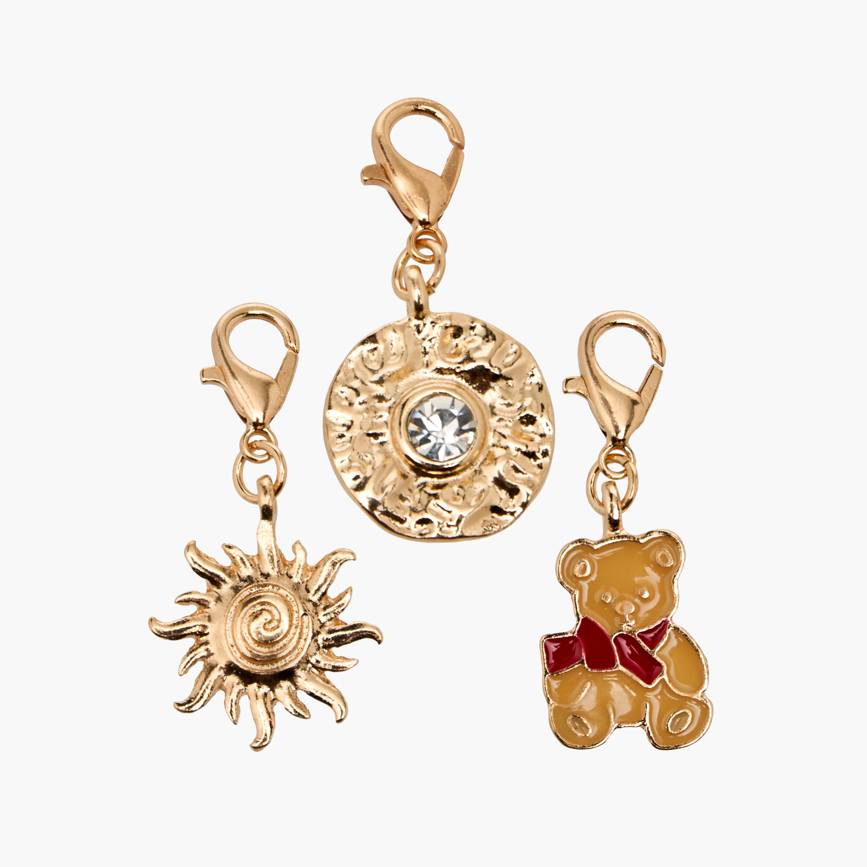 دلايات ذهبية بقفل إغلاق - طقم من 3 قطع-women-watchesandjewellery-jewellery-necklacesandpendants-image-1