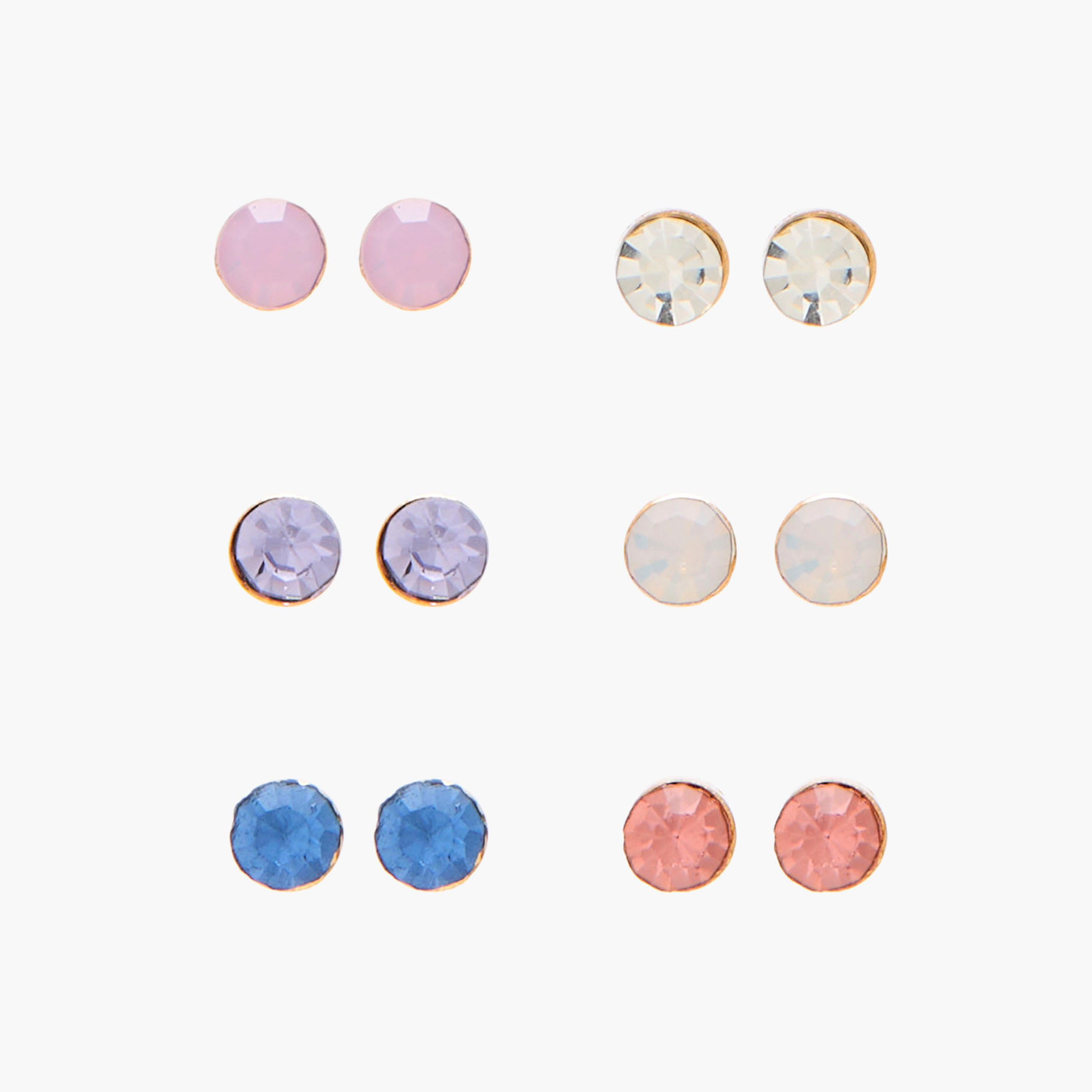 Set of 6 - Gold Tone Embellished Stud Earrings with Pushback Closure-women-watchesandjewellery-jewellery-earrings-image-1