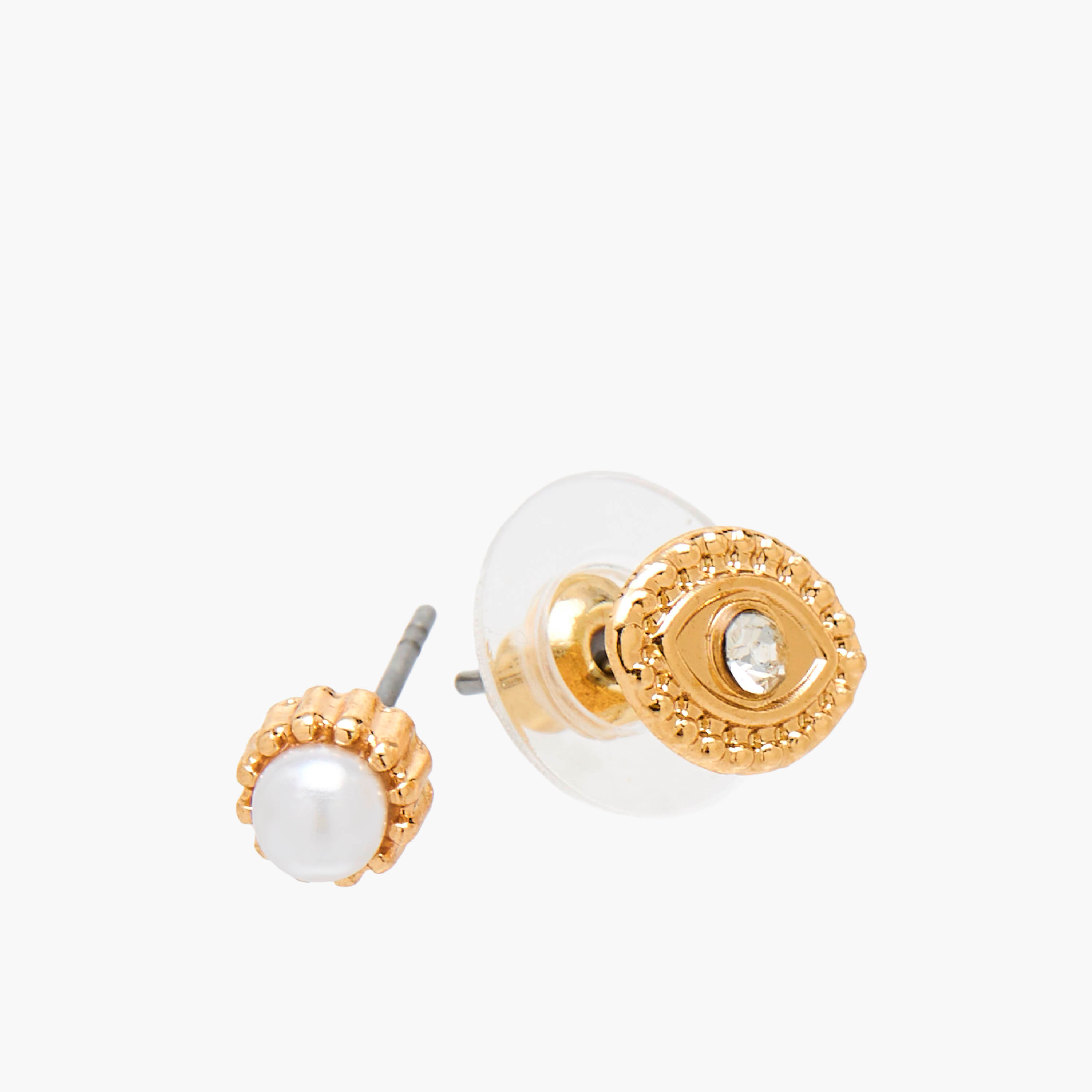 Set of 12 - Gold Tone Assorted Stud Earrings with Pushback Closure-women-watchesandjewellery-jewellery-earrings-image-4