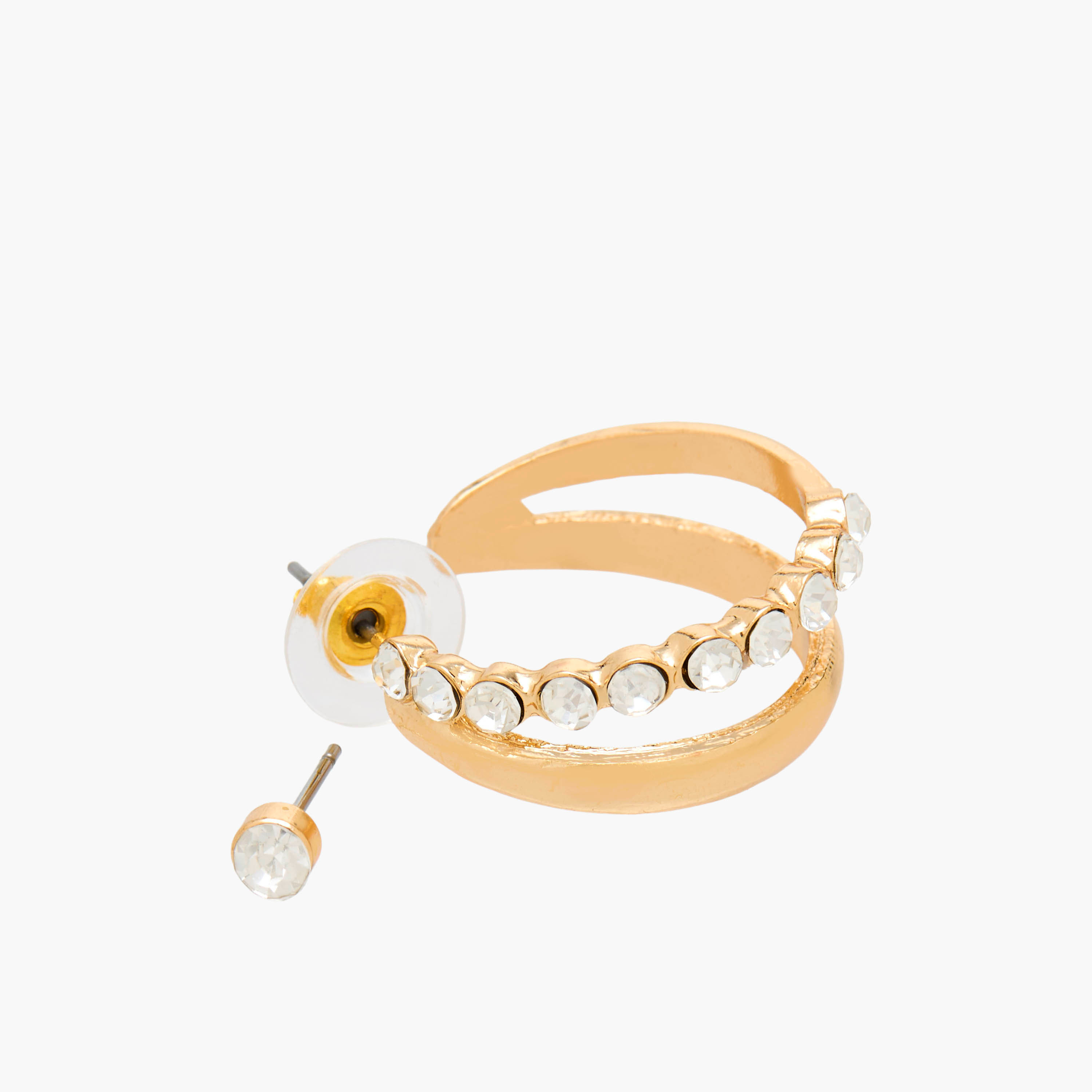 Set of 6 - Gold Tone Assorted Earrings with Pushback Closure-women-watchesandjewellery-jewellery-earrings-image-4