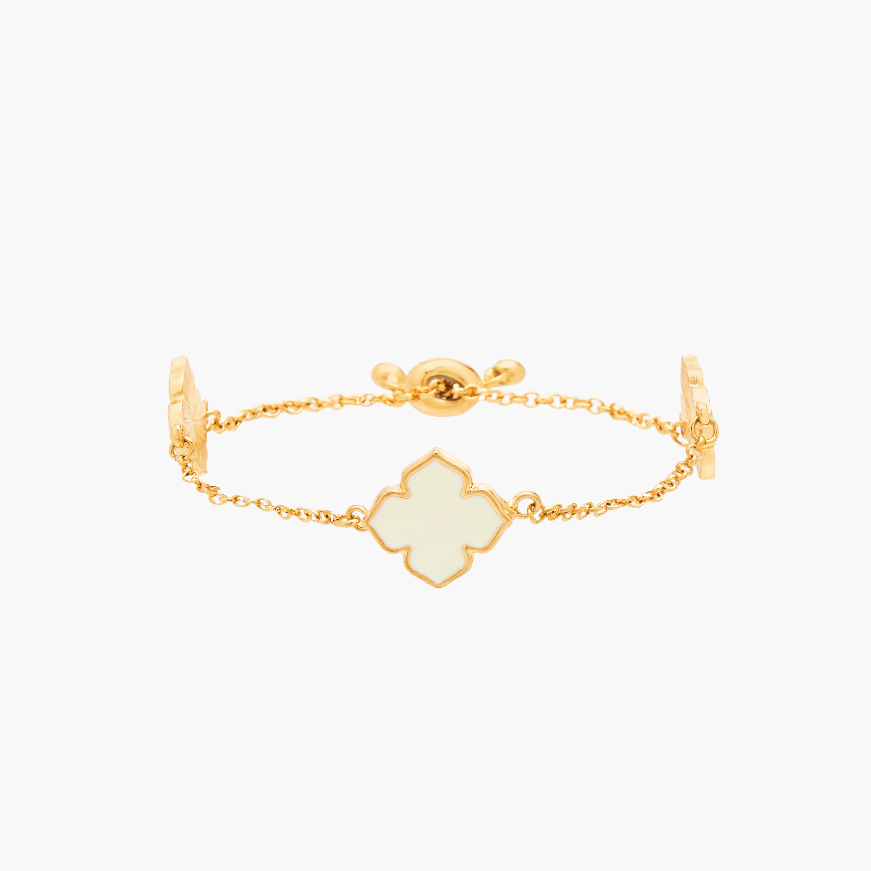 Gold Tone Clover Charm Bracelet-women-watchesandjewellery-jewellery-banglesandbracelets-image-1