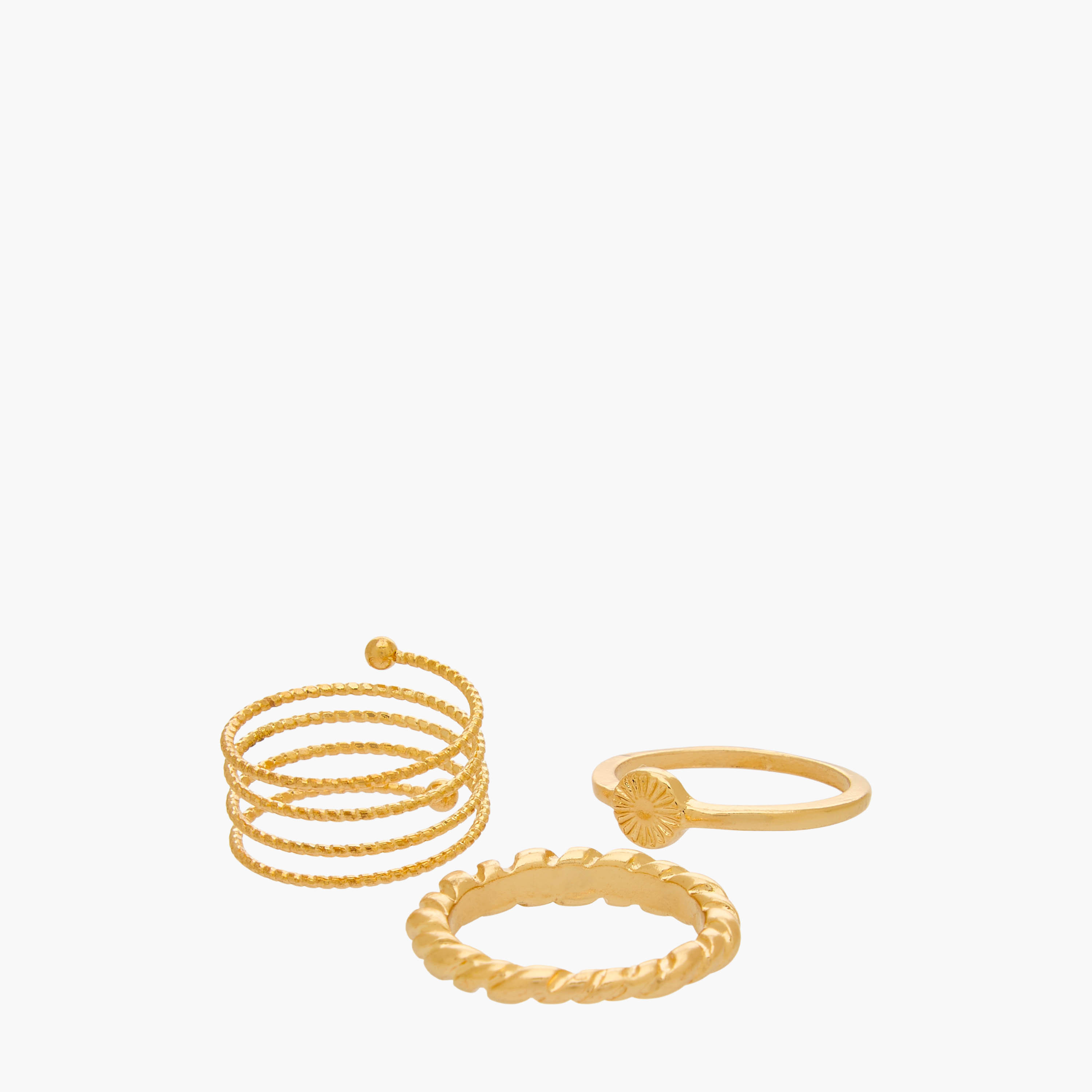 Set of 5 - Gold Tone Ring with Assorted Design-women-watchesandjewellery-jewellery-rings-image-2