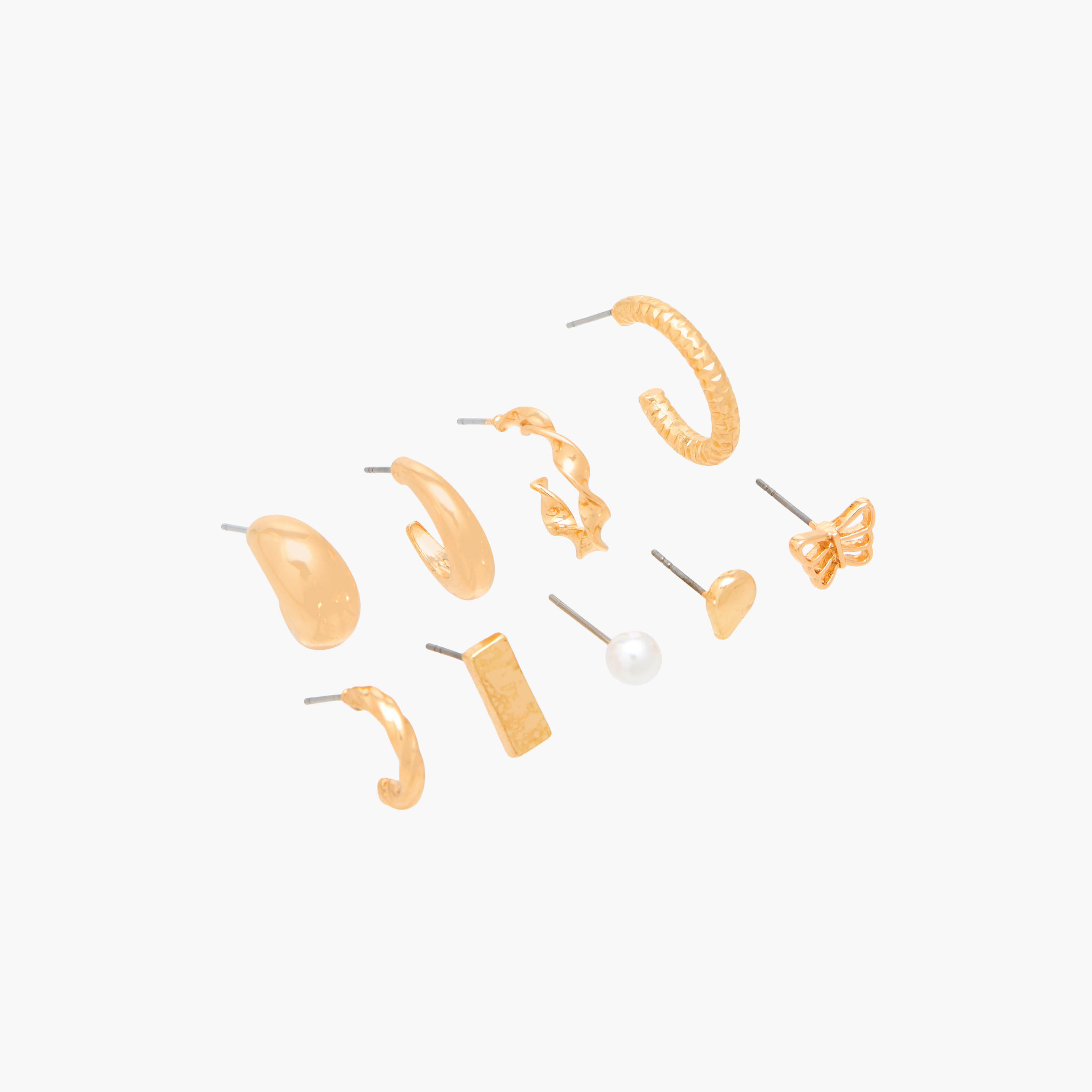 Pack of 9 Gold Tone Earrings with Pushback Closure-women-watchesandjewellery-jewellery-earrings-image-2