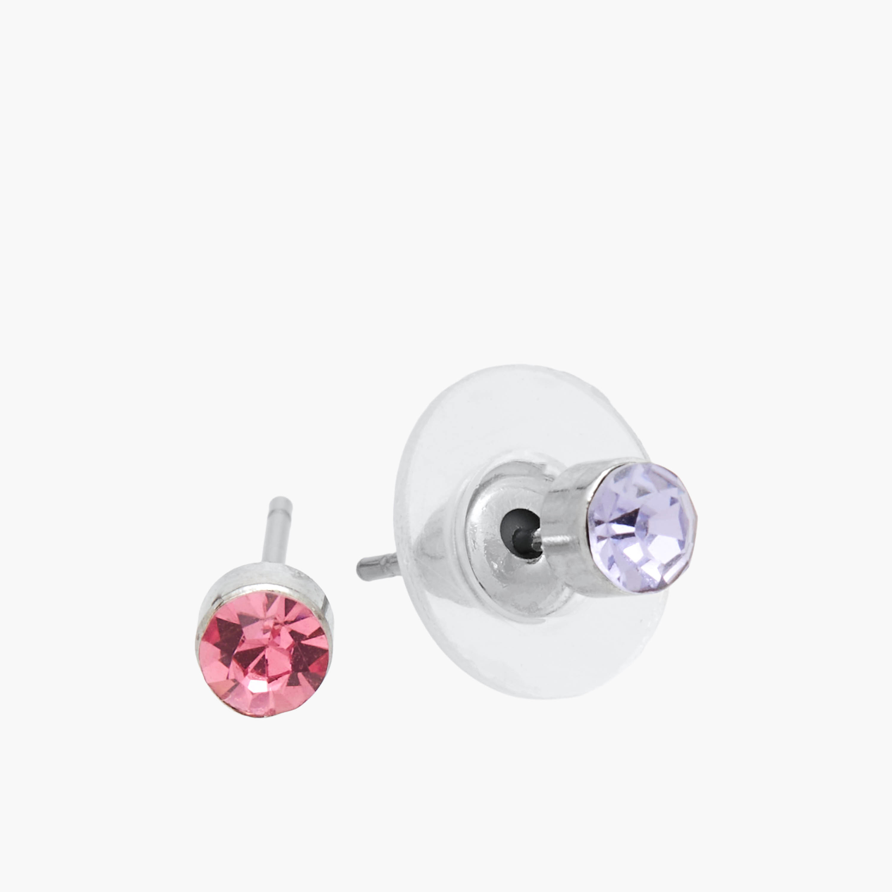 Pack of 6 Silver Tone Stud Earrings with Pushback Closure-women-watchesandjewellery-jewellery-earrings-image-4