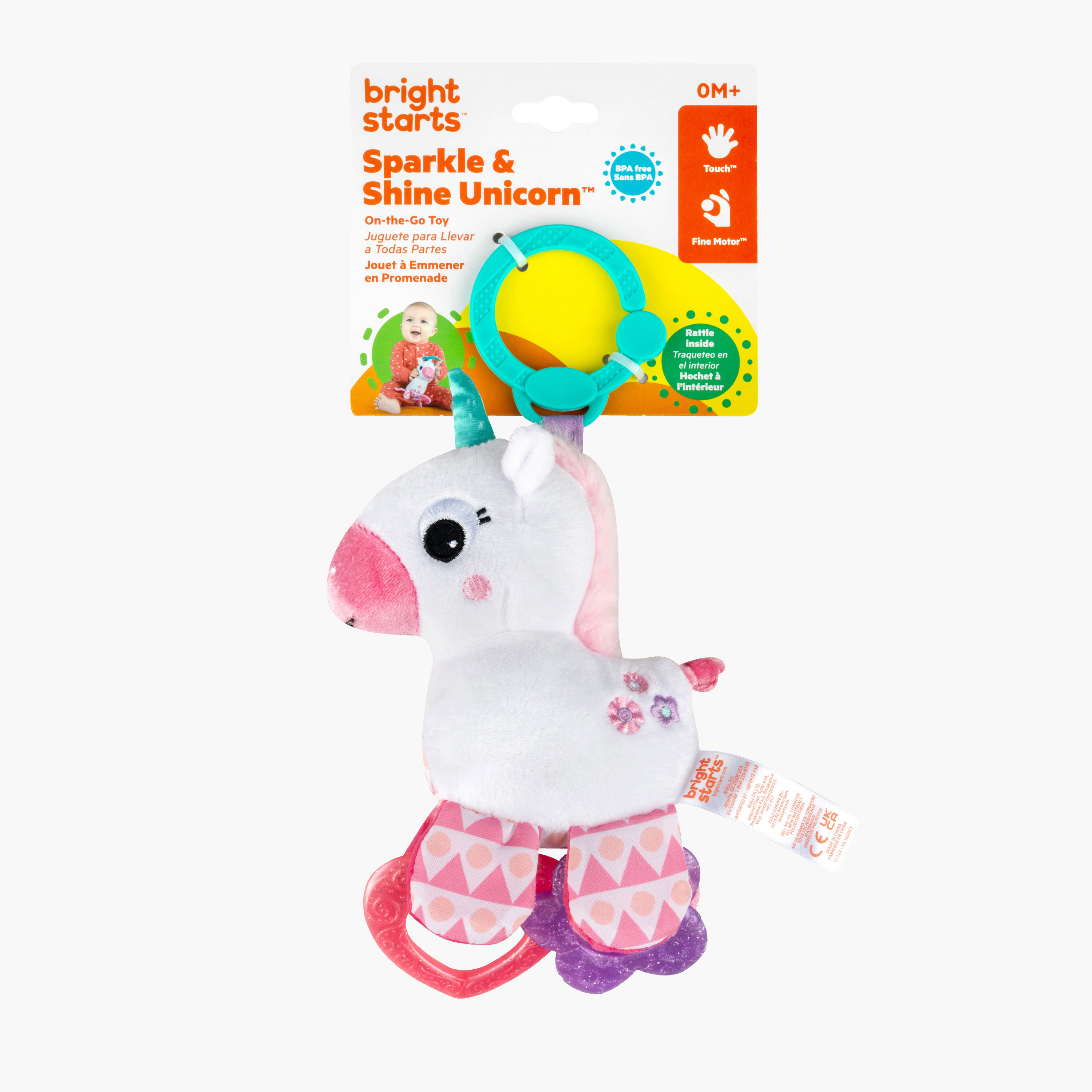 Bright Starts Sparkle N Shine Unicorn Plush Toy-baby-gear-travelaccessories-image-2