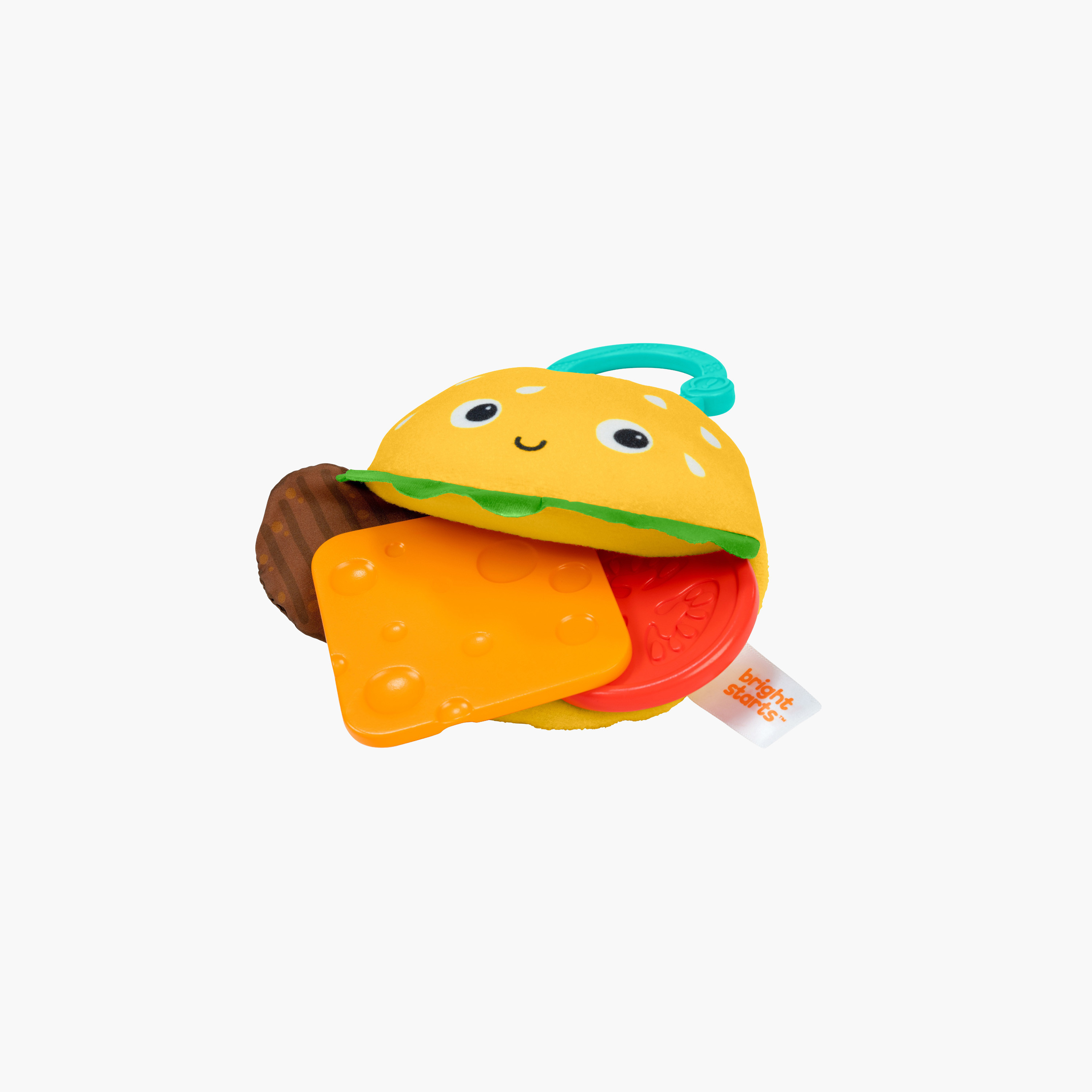 لعبة عضاضة على شكل برجر بالجبنة من برايت ستارتس-baby-bathandcare-oralcare-teethanddentalcare-image-1