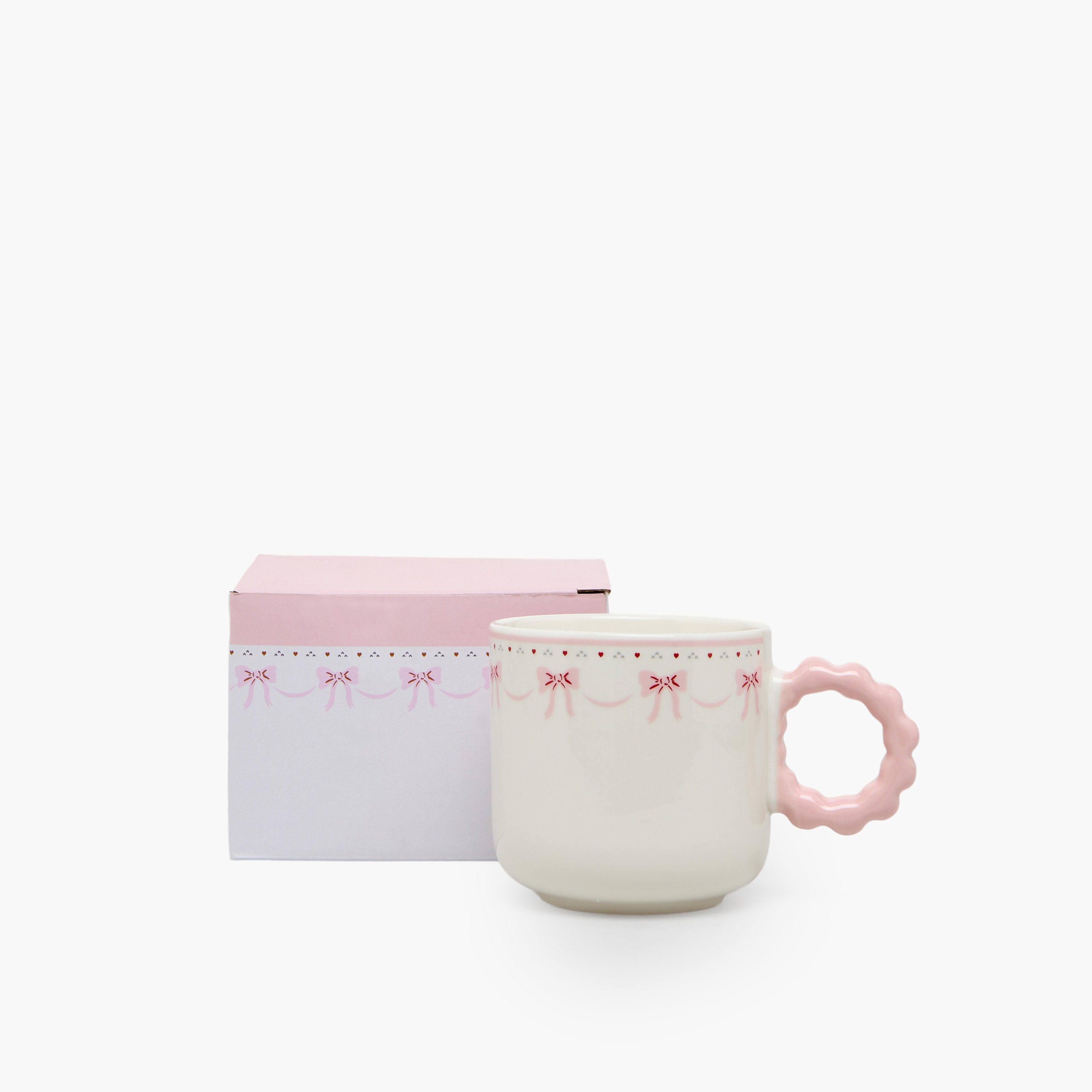 Bow Print New Bone China Mug with Handle - 325 ml-household-dining-teaandcoffee-mugsandcups-image-1