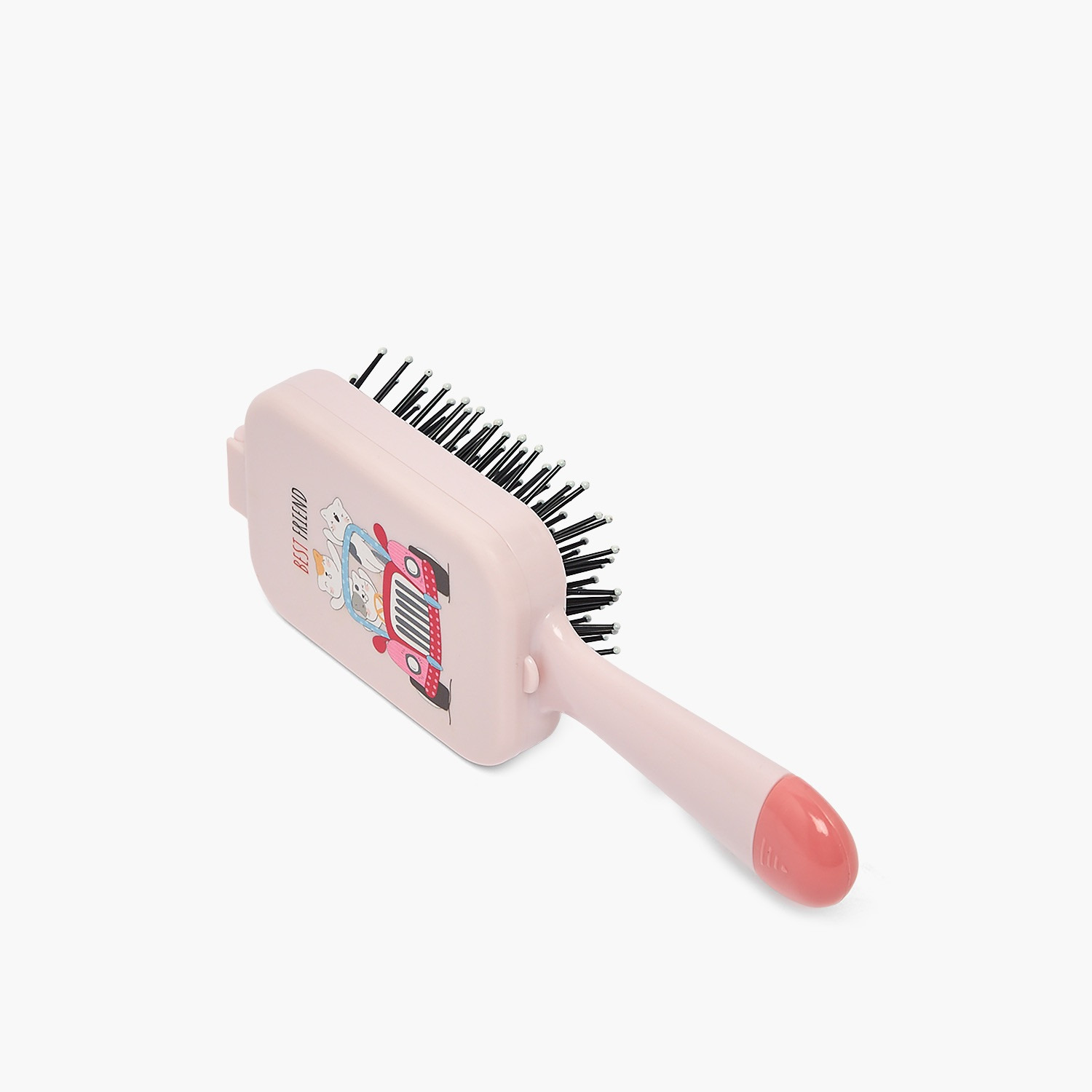 Findz Cat Print Paddle Hairbrush with Mirror-women-hairaccessories-brushesandcombs-image-1