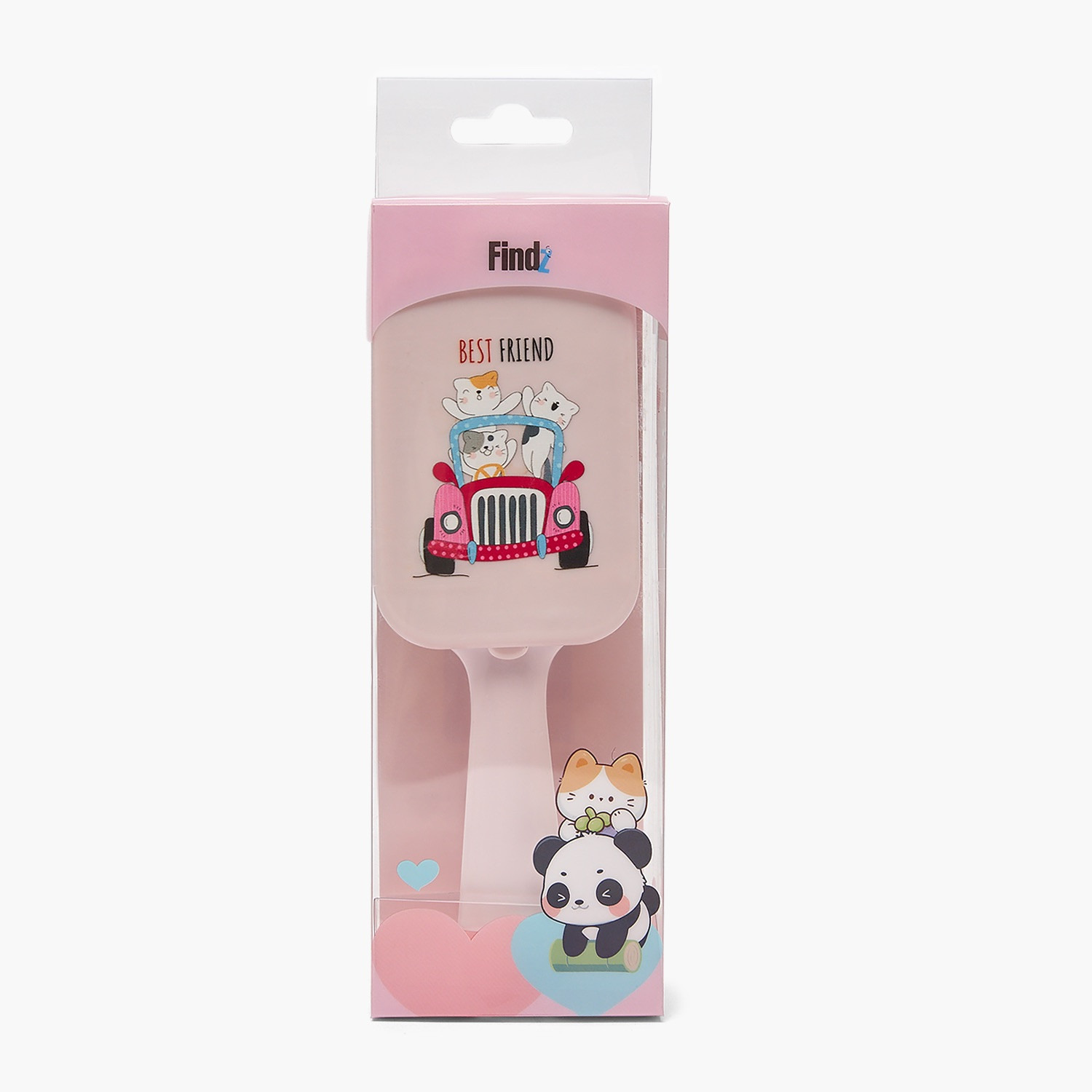 Findz Cat Print Paddle Hairbrush with Mirror-women-hairaccessories-brushesandcombs-image-6