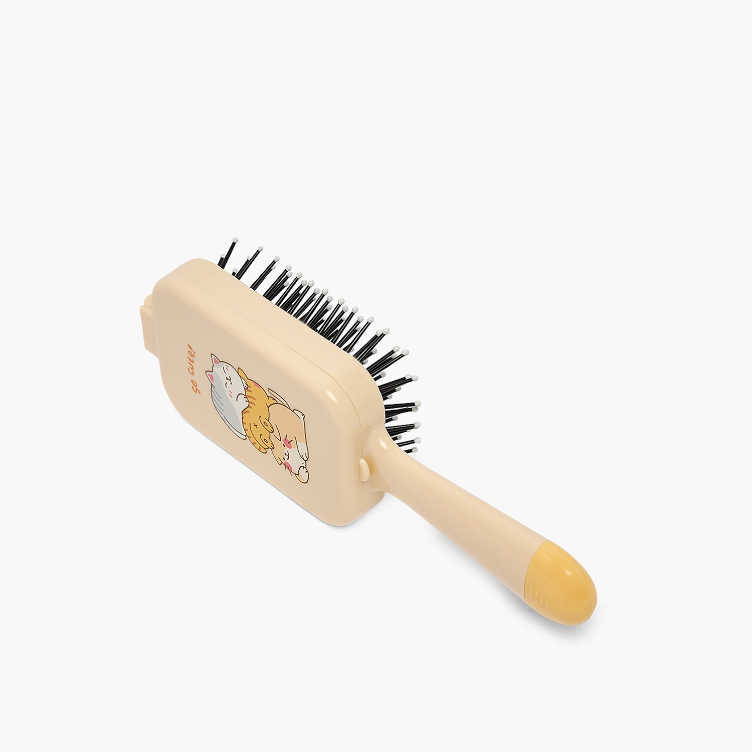 Findz Cat Print Paddle Hairbrush with Mirror-women-hairaccessories-brushesandcombs-image-1