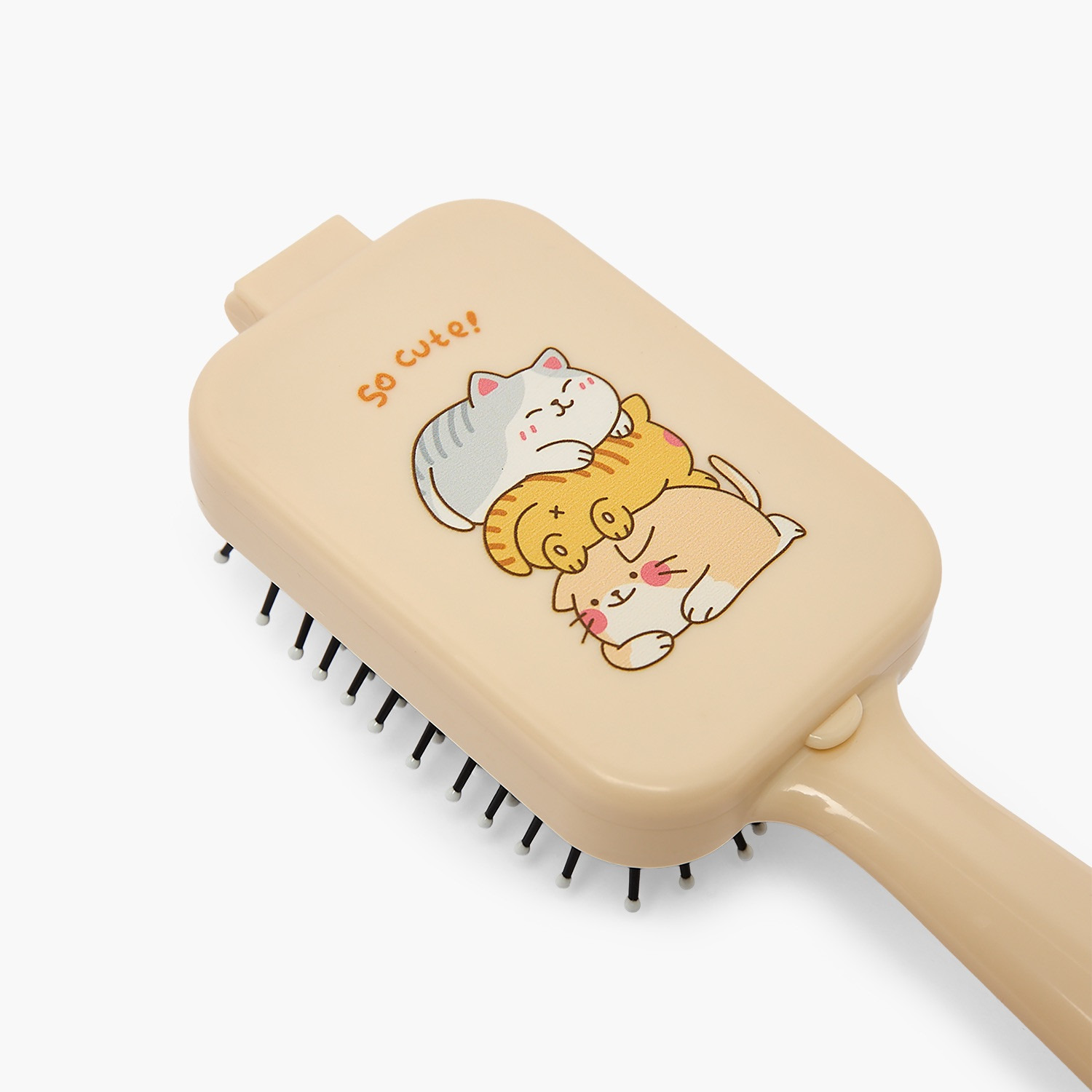 Findz Cat Print Paddle Hairbrush with Mirror-women-hairaccessories-brushesandcombs-image-4