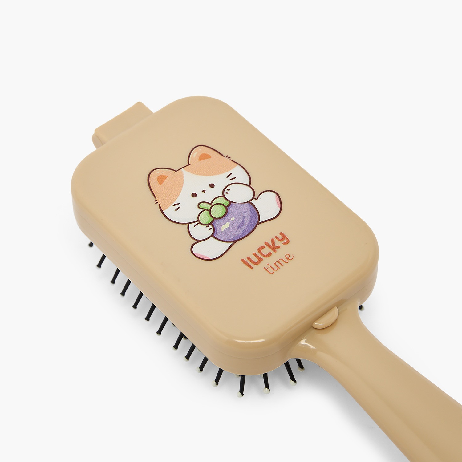 Findz Cat Print Paddle Hairbrush with Mirror-women-hairaccessories-brushesandcombs-image-2