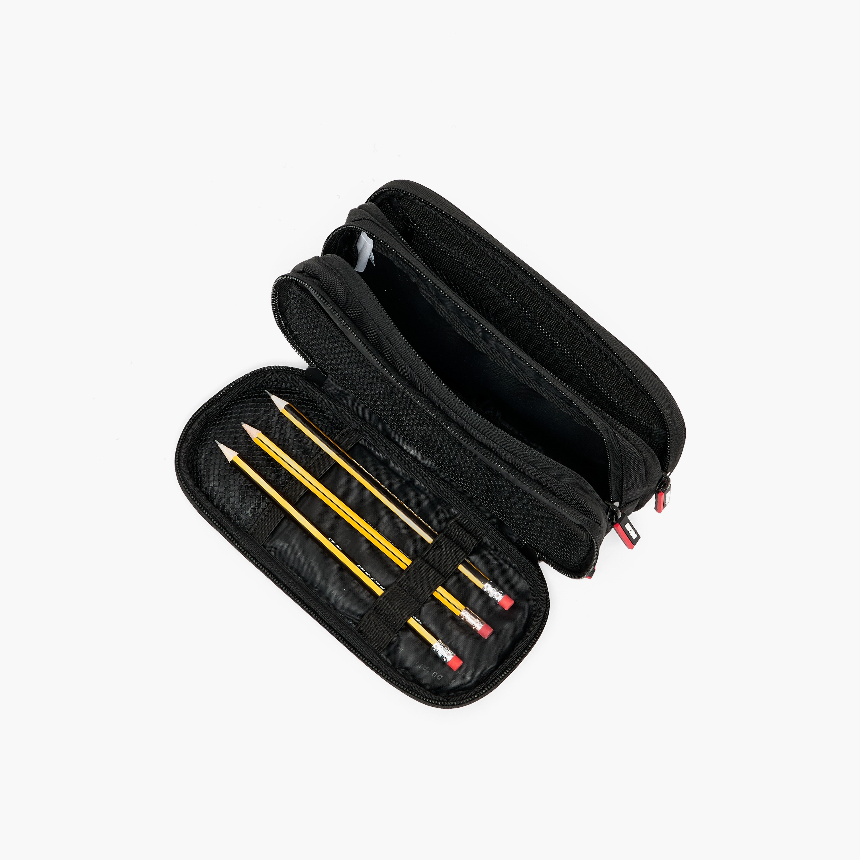 Ducati Logo Print Pencil Pouch with 3 Compartments-school-stationery-pencilcases-image-7