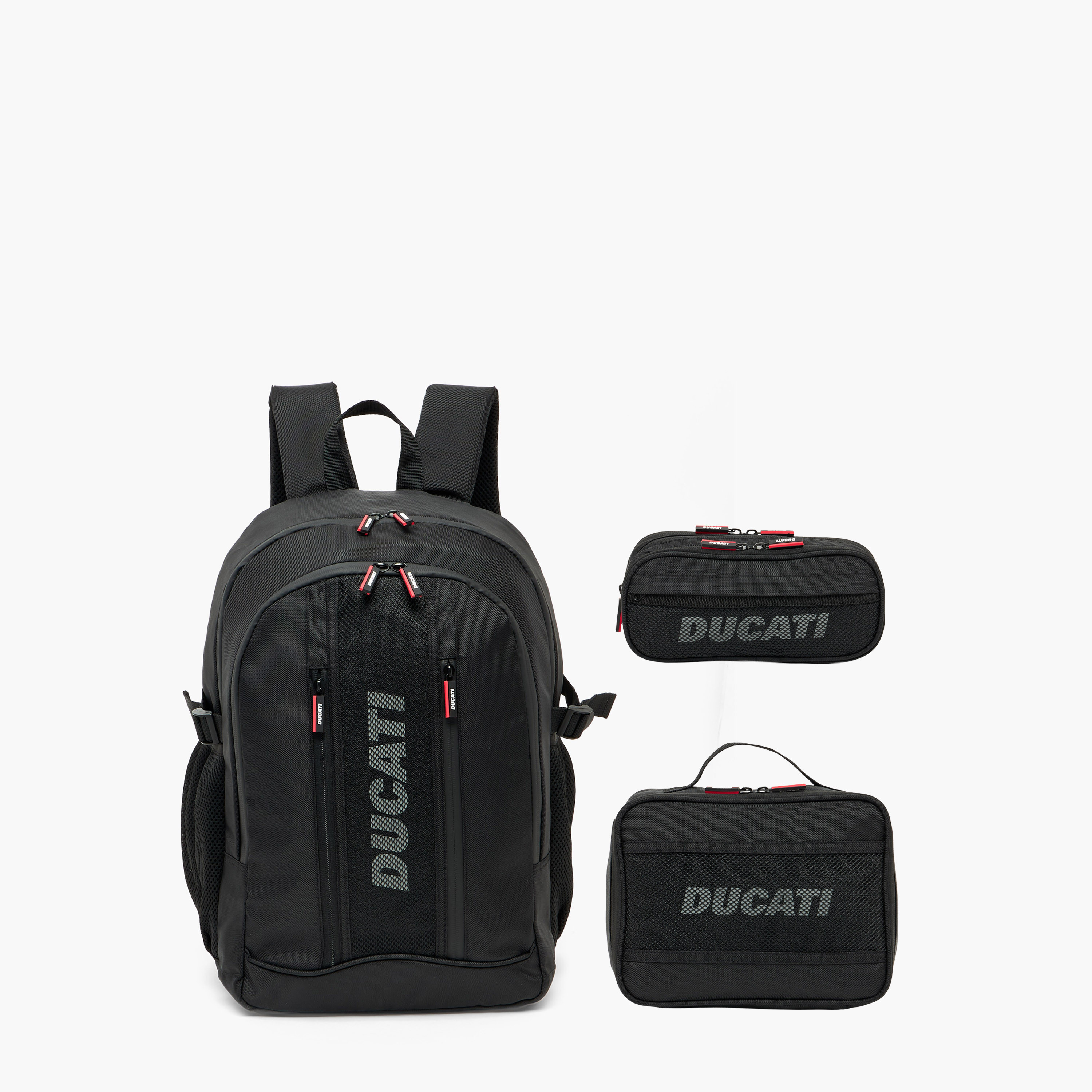 Ducati Logo Print Pencil Pouch with 3 Compartments-school-stationery-pencilcases-image-8