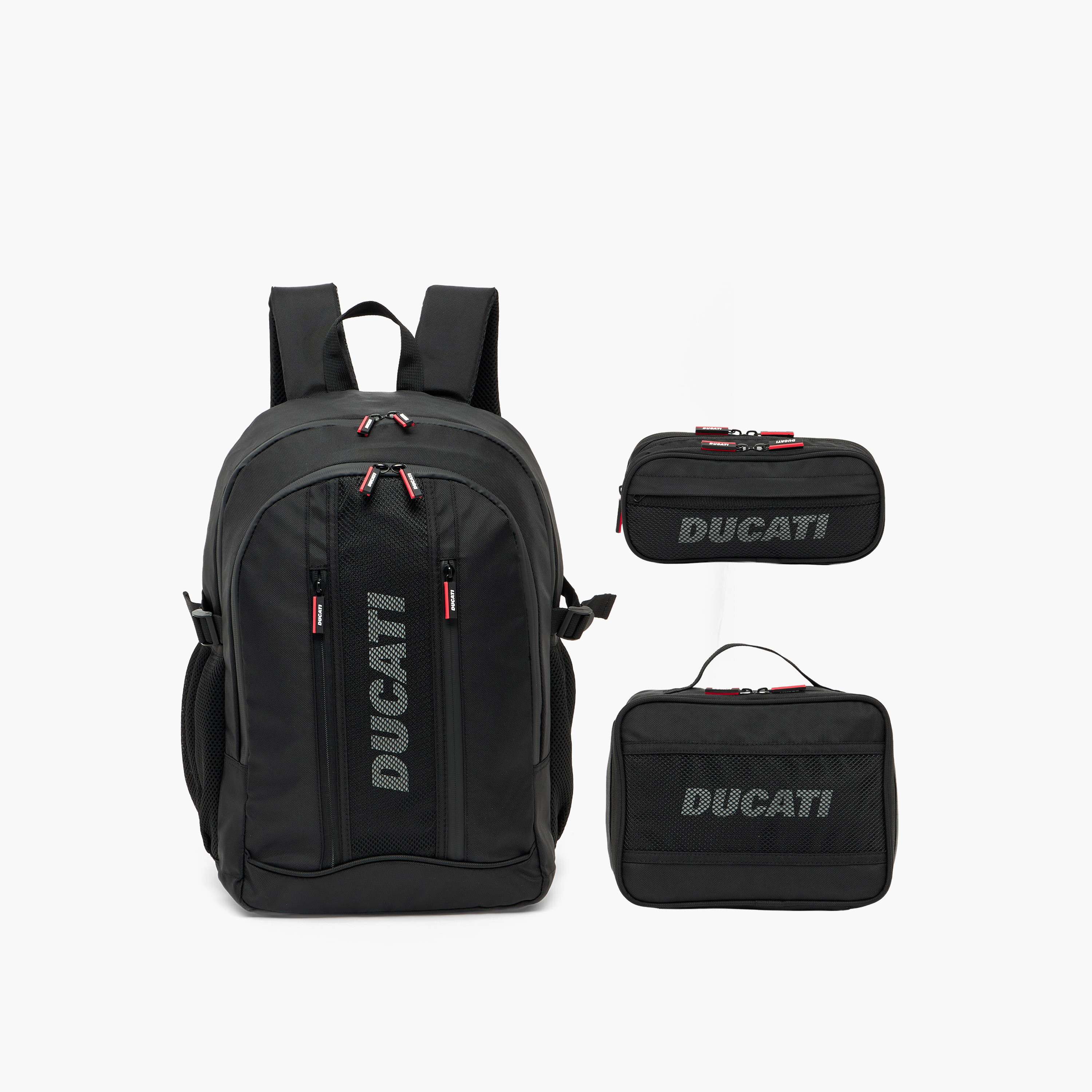 مقلمة بطبعة شعار دوكاتي مع 3 أقسام-school-stationery-pencilcases-image-9