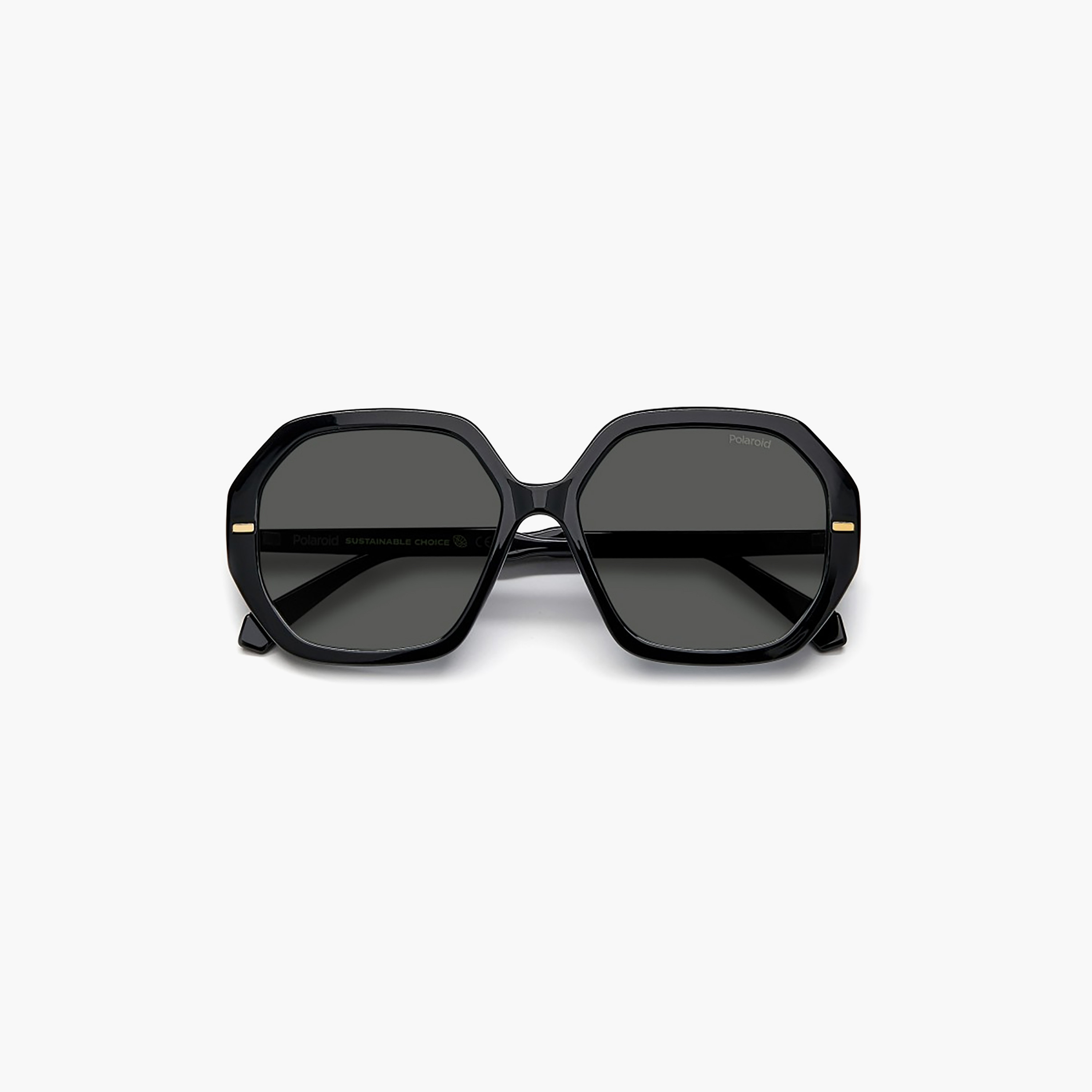 نظارات شمسية بولارويد سوداء مستطيلة الشكل للنساء | PLD 4124/S-women-sunglasses-image-3