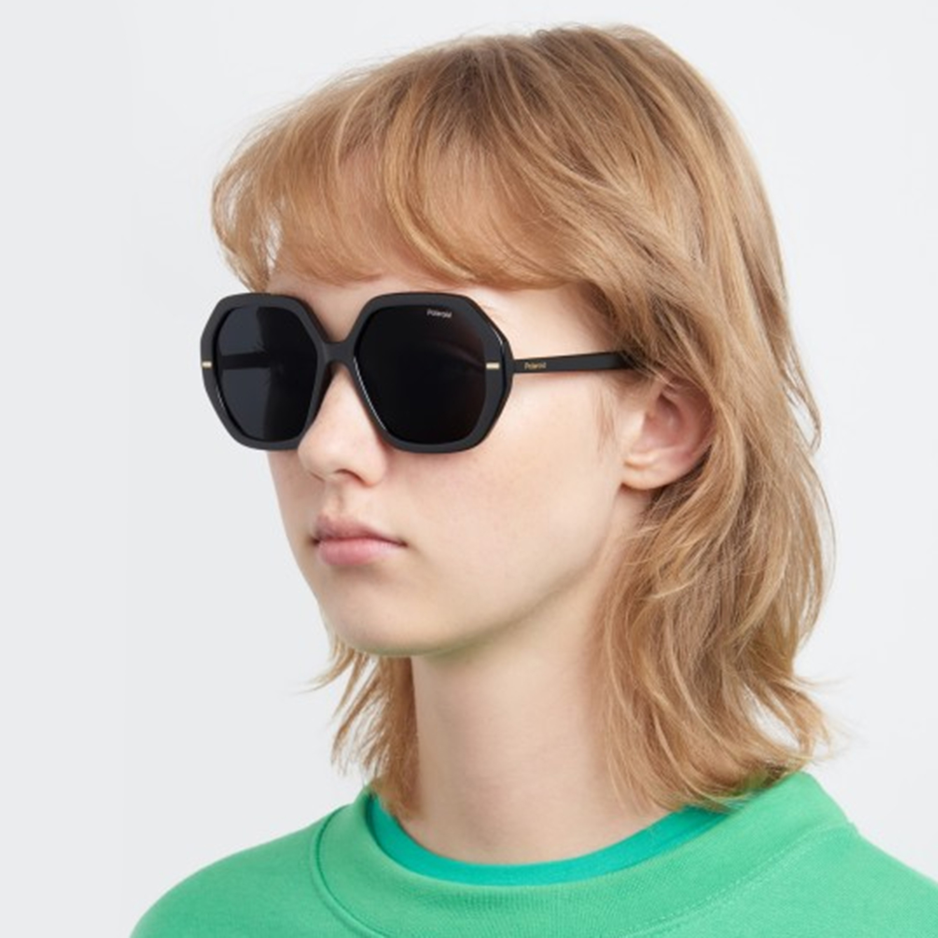 نظارات شمسية بولارويد سوداء مستطيلة الشكل للنساء | PLD 4124/S-women-sunglasses-image-4