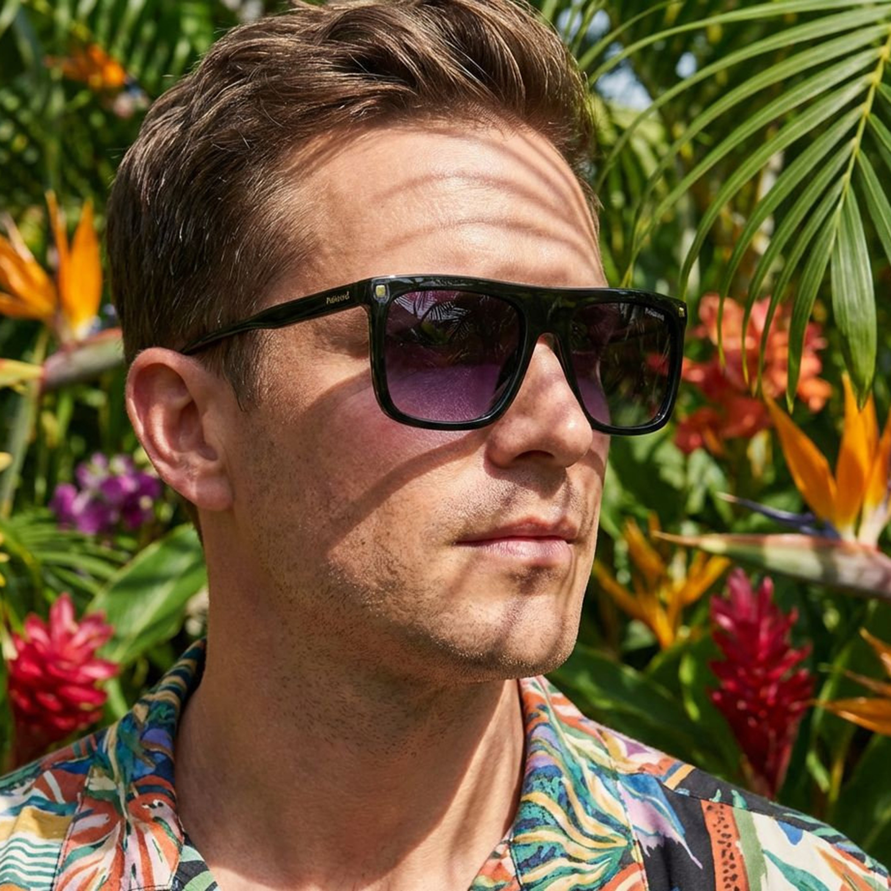 نظارات شمسية بولارويد للجنسين بتصميم وايفارير ومربع بنفسجي | PLD 4166/S/X 807-men-sunglasses-image-6