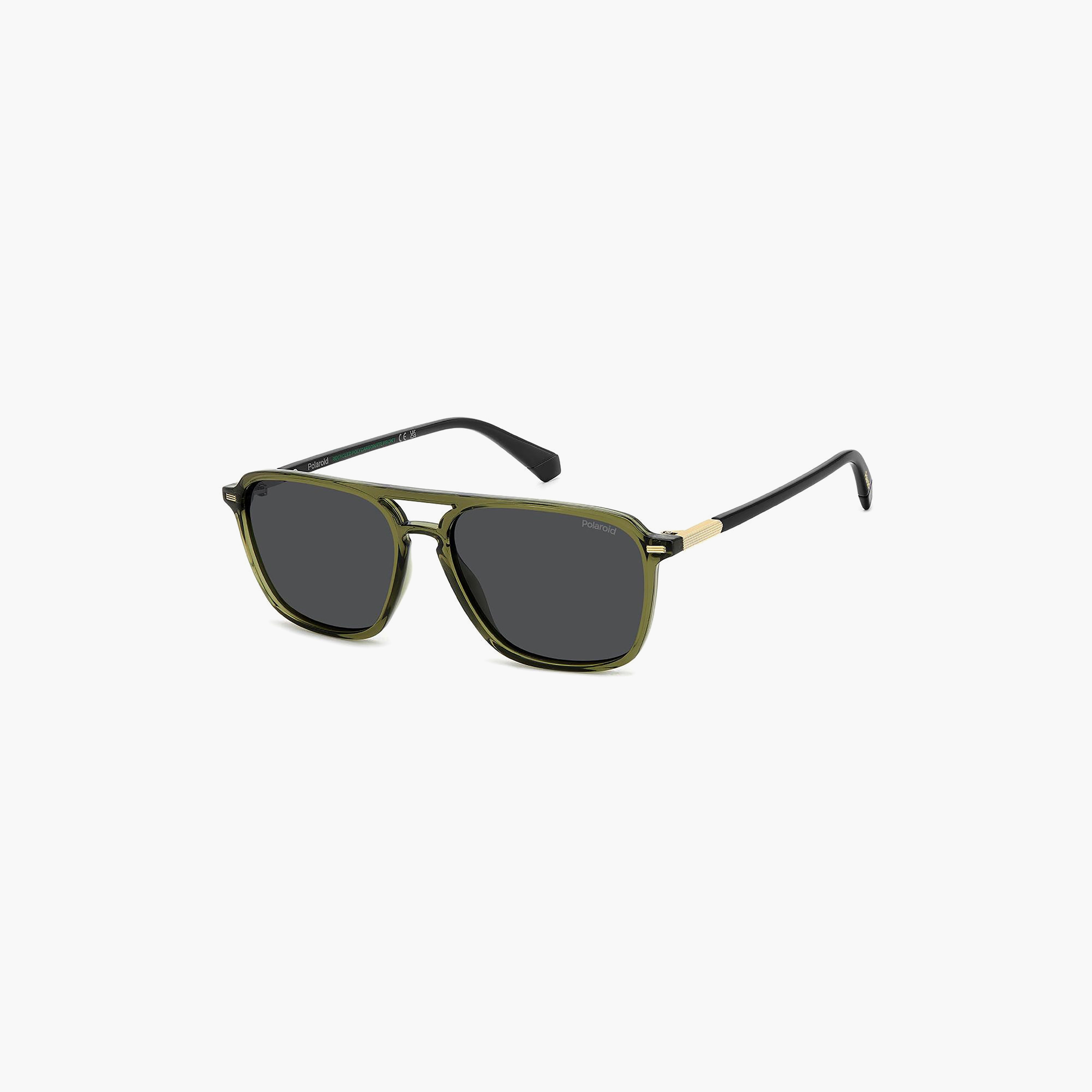 نظارات شمسية بولارويد رجالية رمادية بتصميم وايفارير ومربع | PLD 4182/S/X 4C3-men-sunglasses-image-1