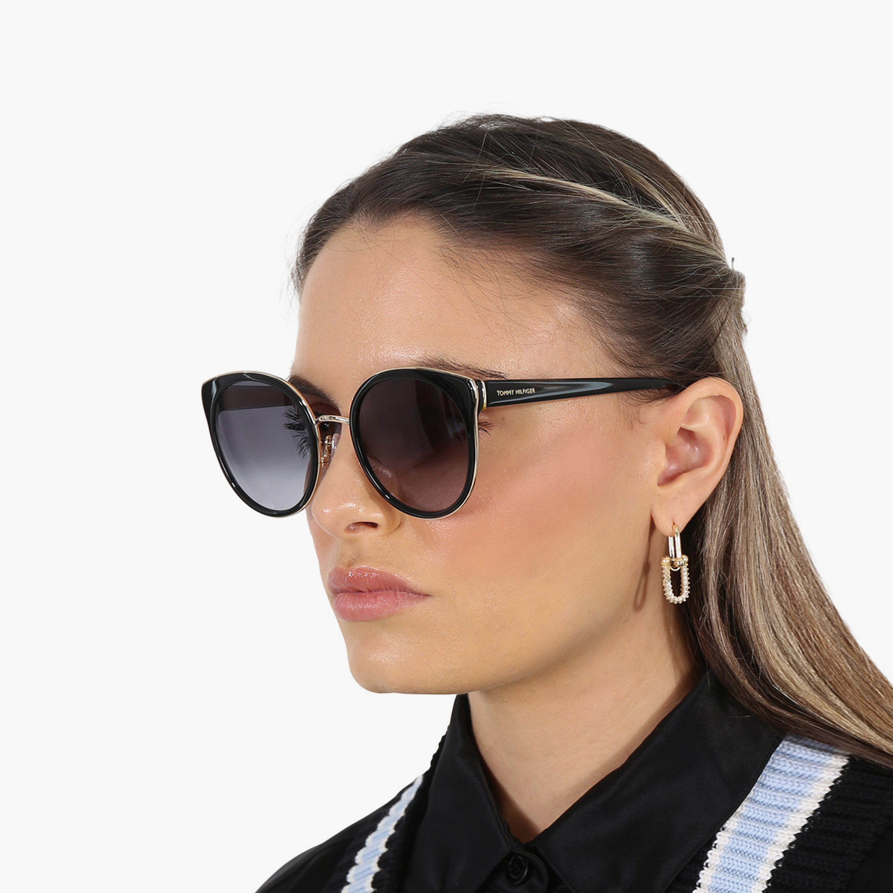 نظارات شمسية رمادية بتصميم عين القطة من تومي هيلفيغر للنساء | TH 1810/S-women-sunglasses-image-5