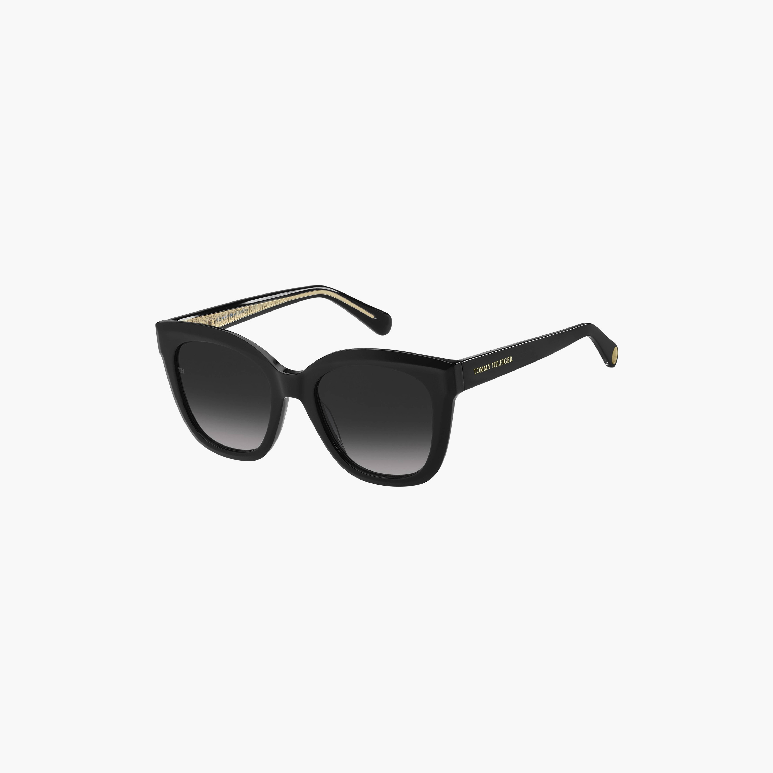 نظارات شمسية نسائية من تومي هيلفيغر بتصميم عين القطة باللون الأسود | TH 1884/S-women-sunglasses-image-1