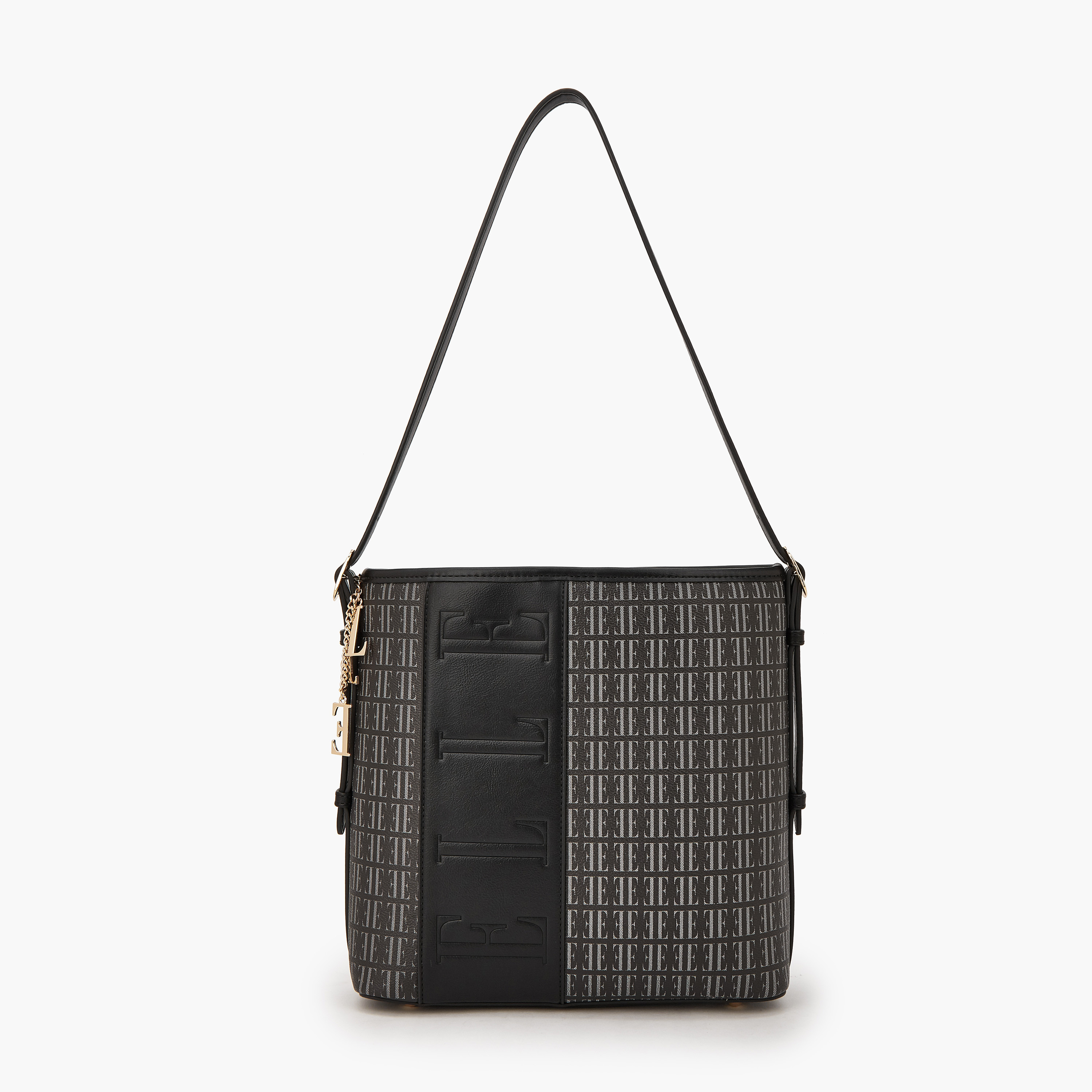 Elle Monogram Print Shoulder Bag with Pouch-women-bagsandwallets-handbags-image-3