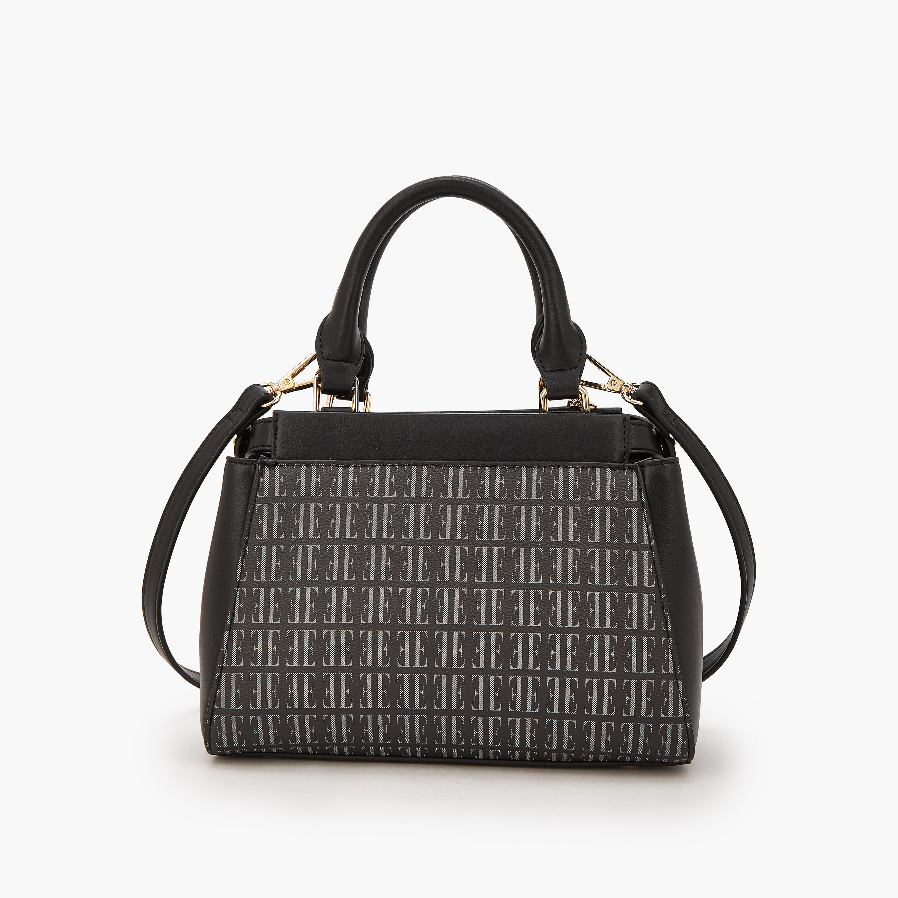 Elle Monogram Print Satchel Bag with Detachable Strap-women-bagsandwallets-handbags-image-5