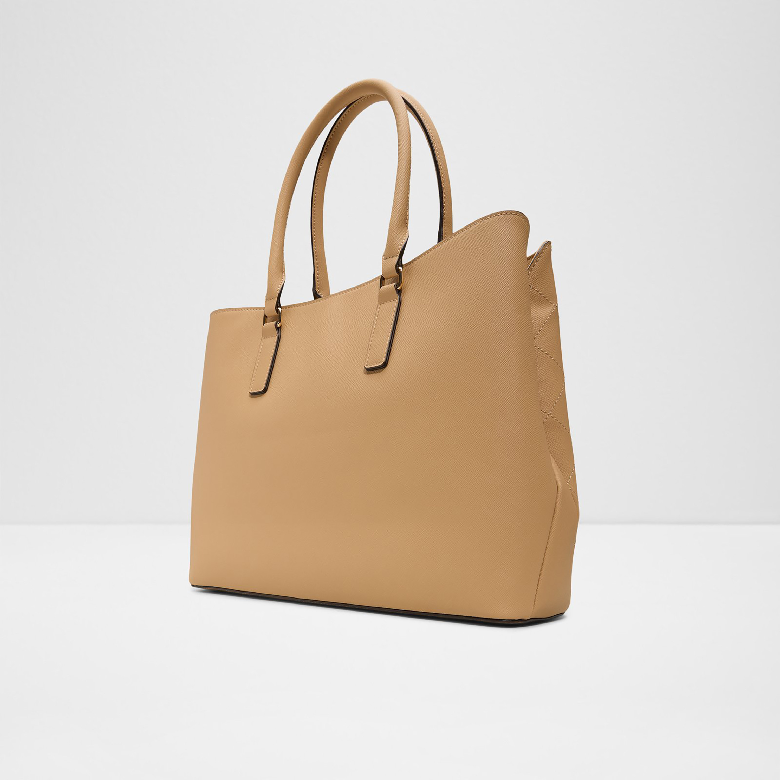 Aldo Tarandi Geometric Stitched Double Handle Tote Bag with Zip Closure & Strap-women-bagsandwallets-handbags-image-2