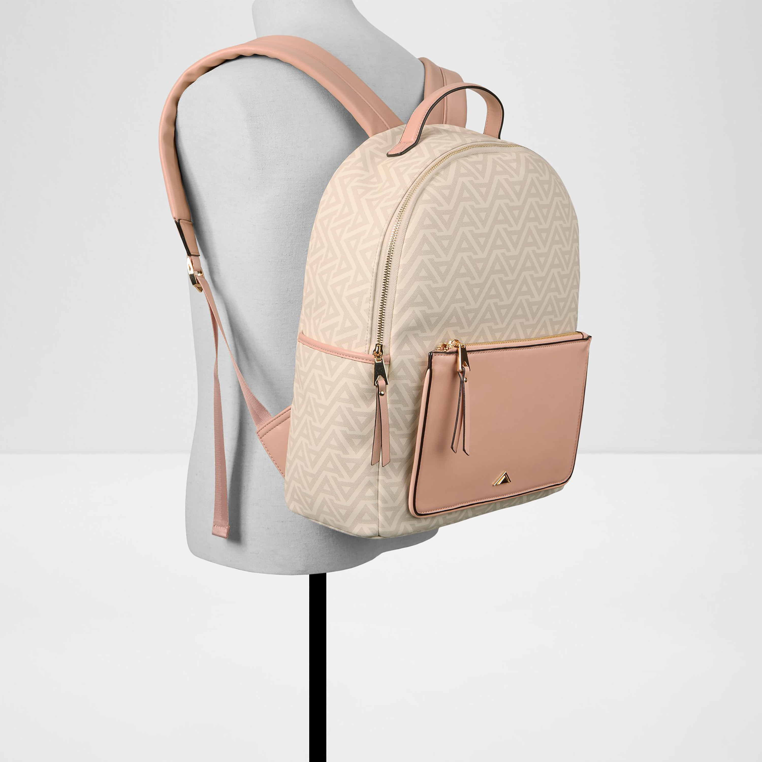 Aldo Lannon Monogram Top Handle Backpack with Zip Closure and Adjustable Strap-women-bagsandwallets-backpacks-image-4