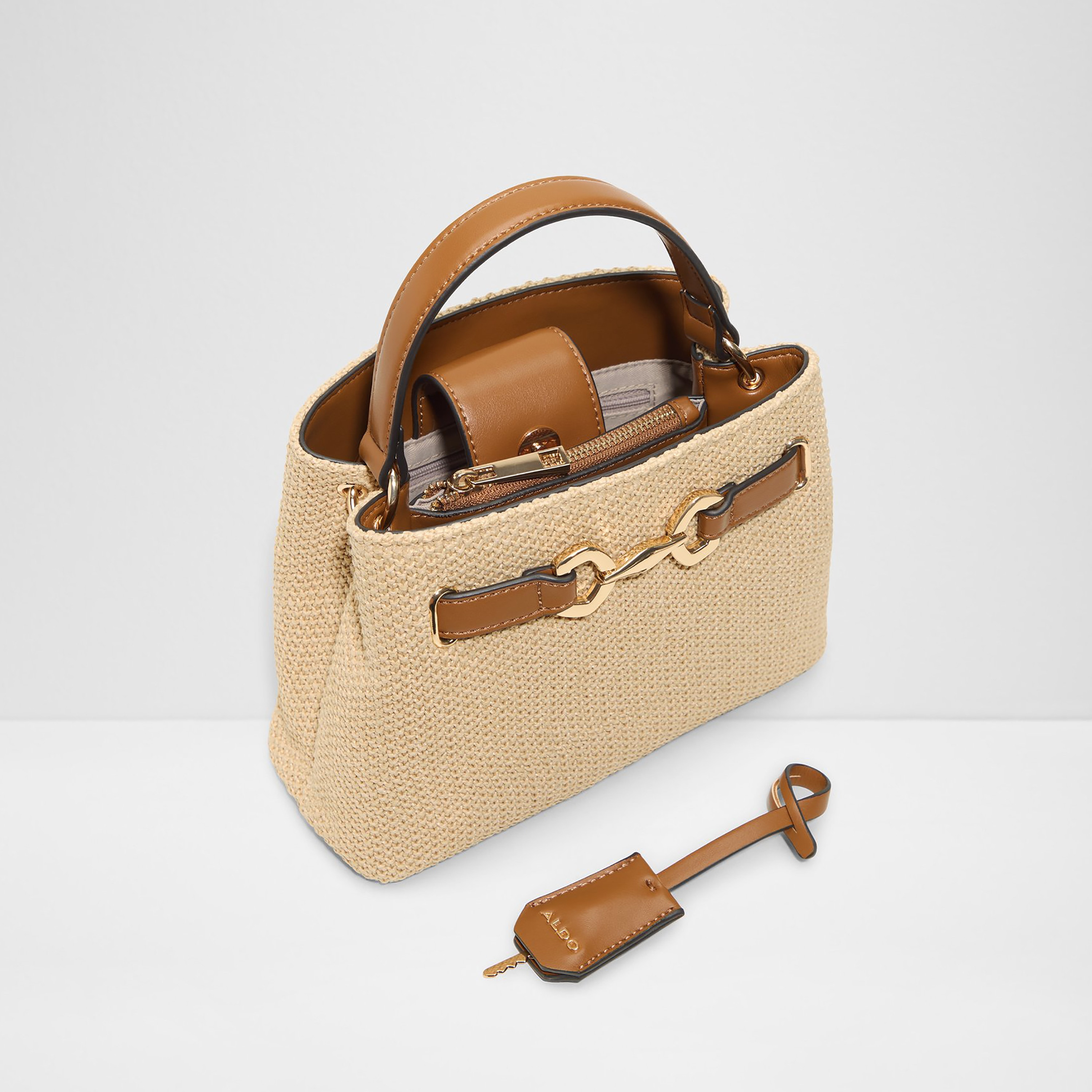 Aldo Marinia Textured Single Handle Mini Satchel Bag with Magnetic Closure & Strap-women-bagsandwallets-handbags-image-3