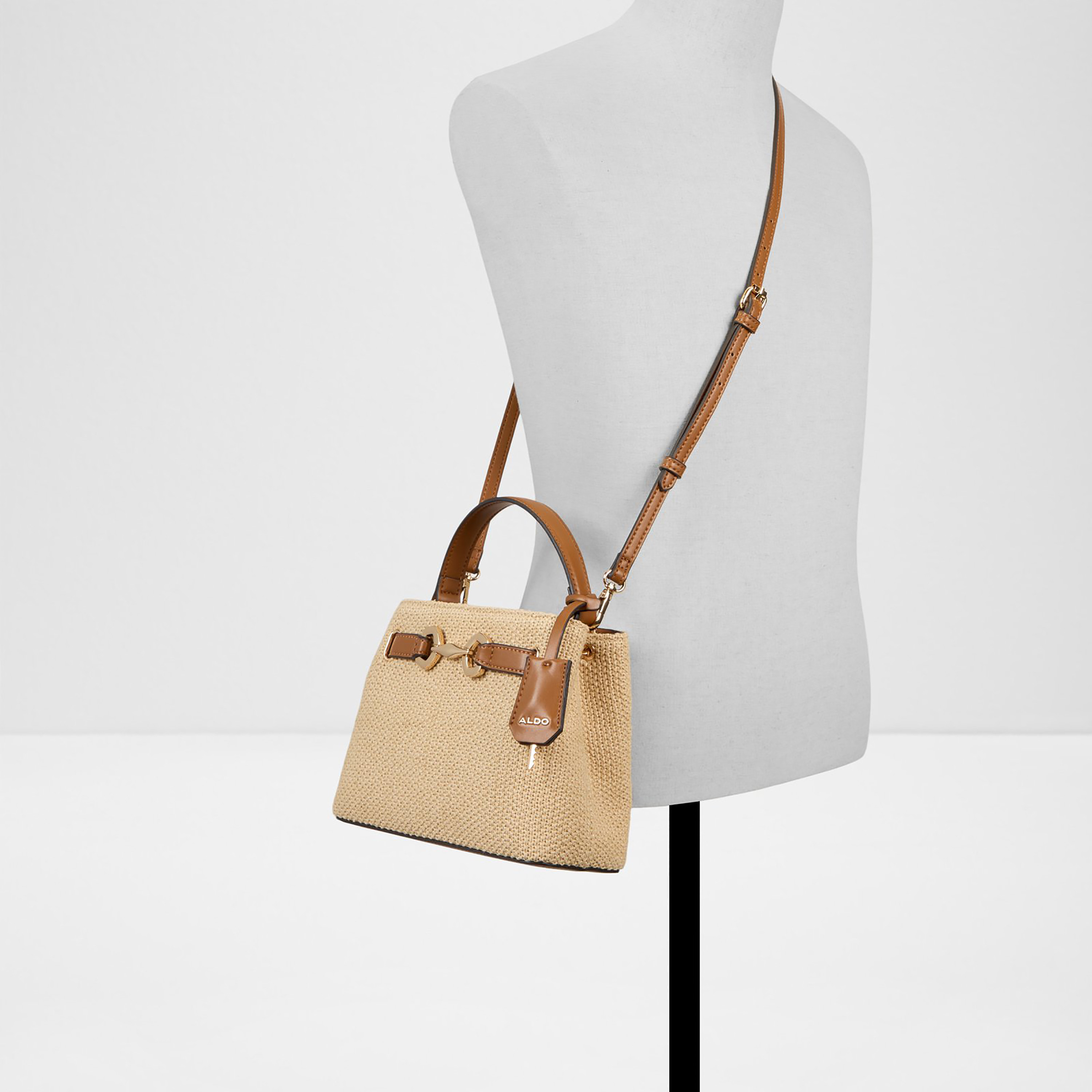 Aldo Marinia Textured Single Handle Mini Satchel Bag with Magnetic Closure & Strap-women-bagsandwallets-handbags-image-4